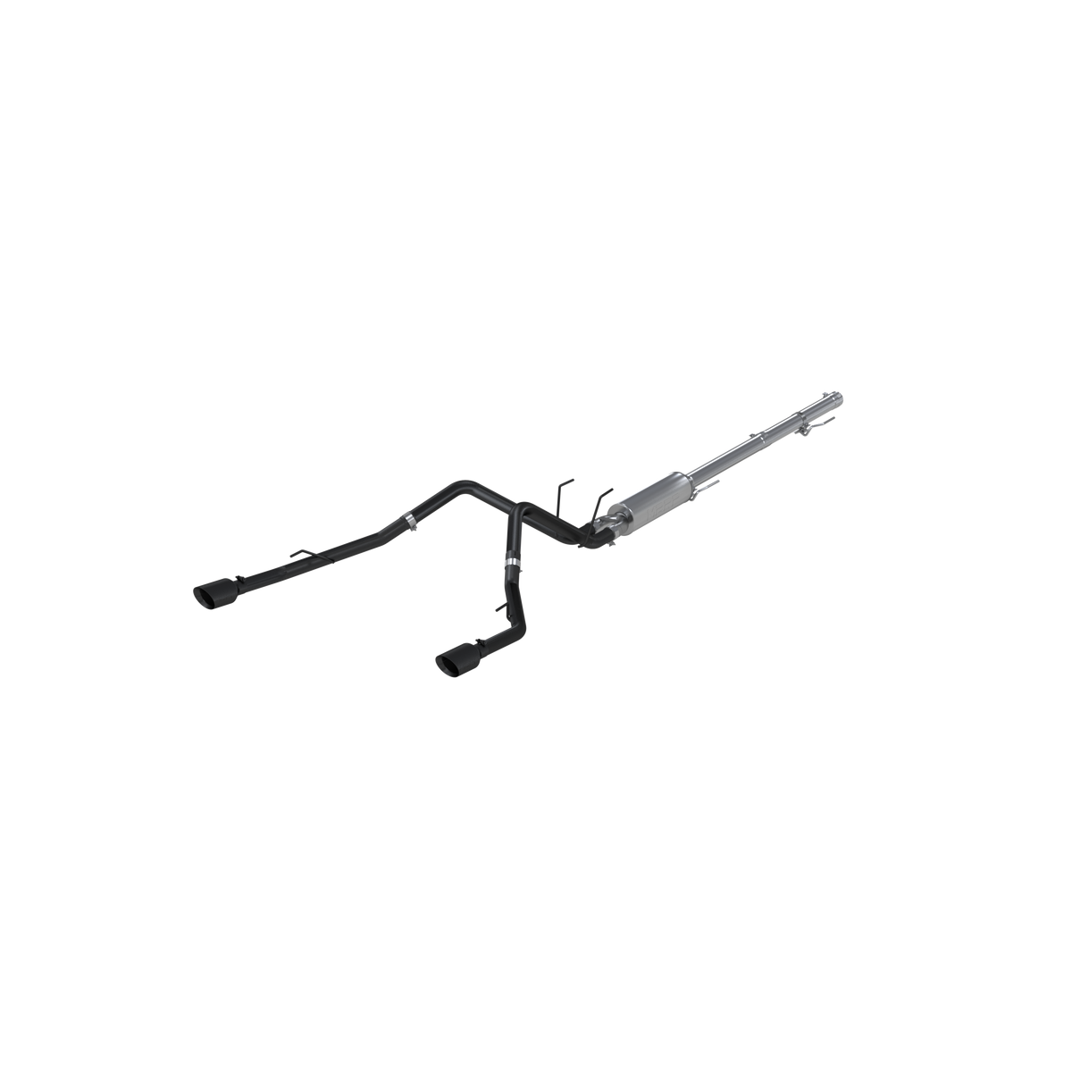 Cat Back Exhaust System Dual Split Rear Black Coated Through Stock Bumper For 09-18 RAM 1500 5.7L 19-24 RAM 1500 Classic MBRP
