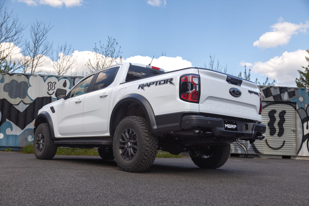24-Present Ford Ranger Raptor 3.0L EcoBoost, Armor BLK 3-Inch Axle-Back Dual Rear Turn-Down MBRP