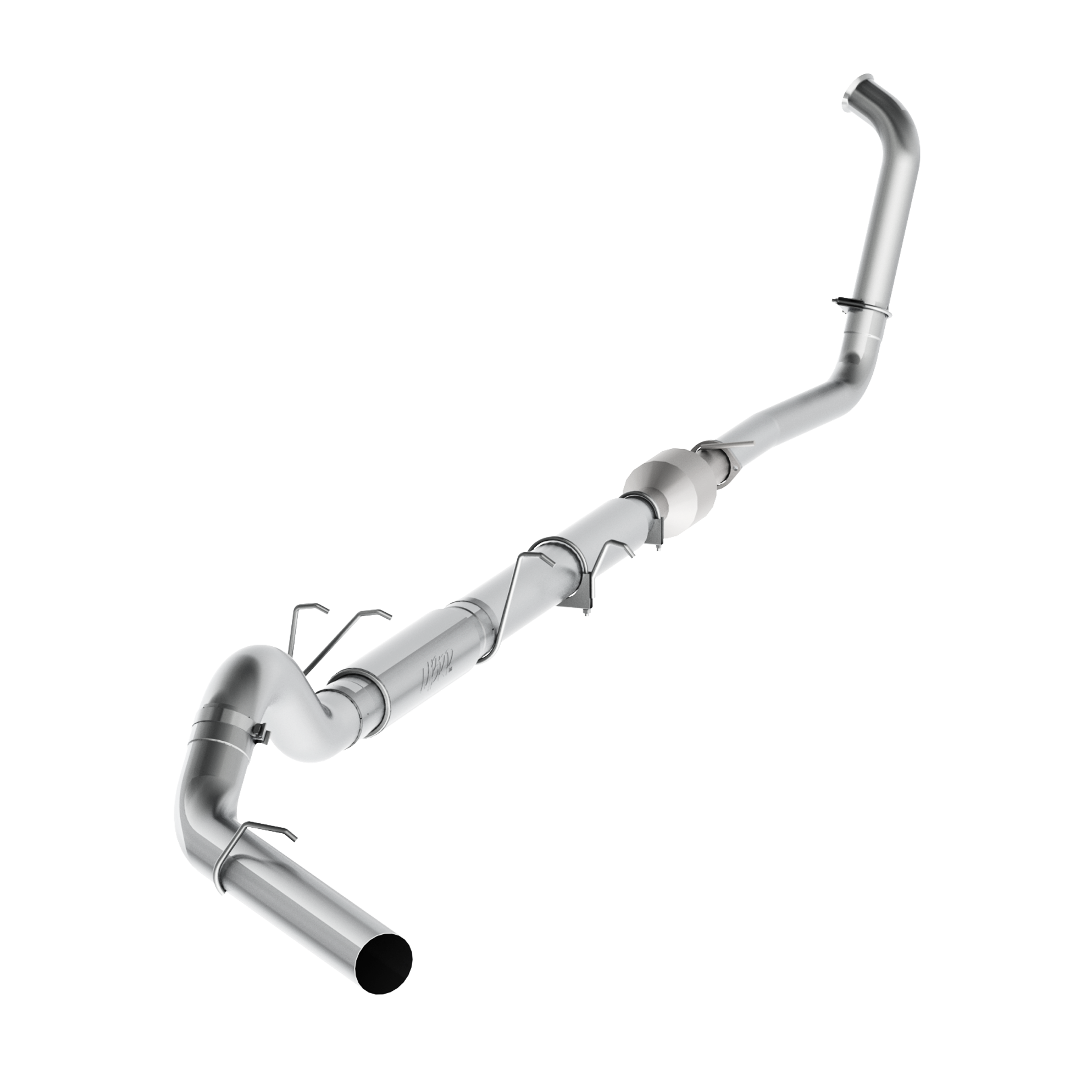 5 Inch Turbo Back Stock Cat Single Side Exit Aluminized Steel For 03-07 Ford F-250/350 6.0L, Extended Cab/Crew Cab MBRP