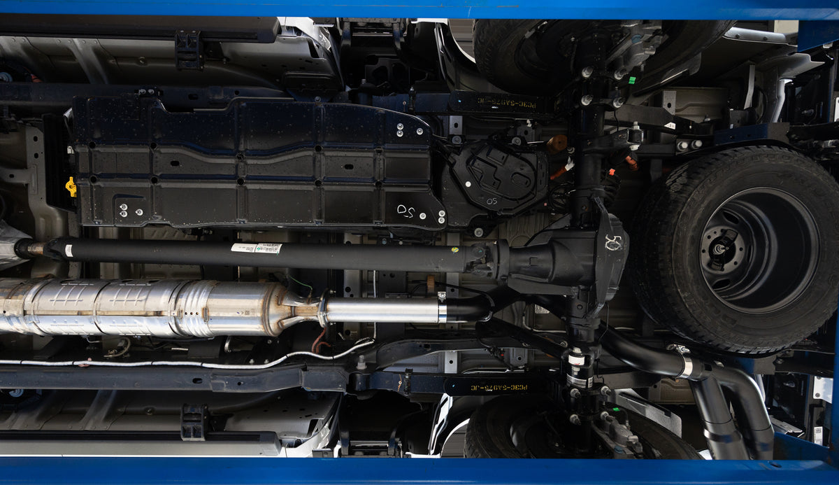 17-Up Ford F-250/350/450 6.7L 4 Inch Filter Back Single Side Dual Exit, Armor Plus T409 Stainless Steel, MBRP