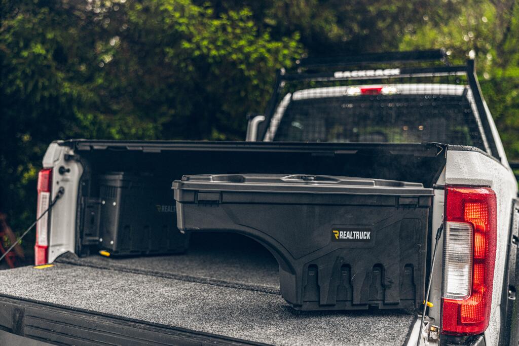 Truck Bed Storage Box Swing Case 2017-2027 Ford F-250/350 Passenger Side Black Smooth UnderCover