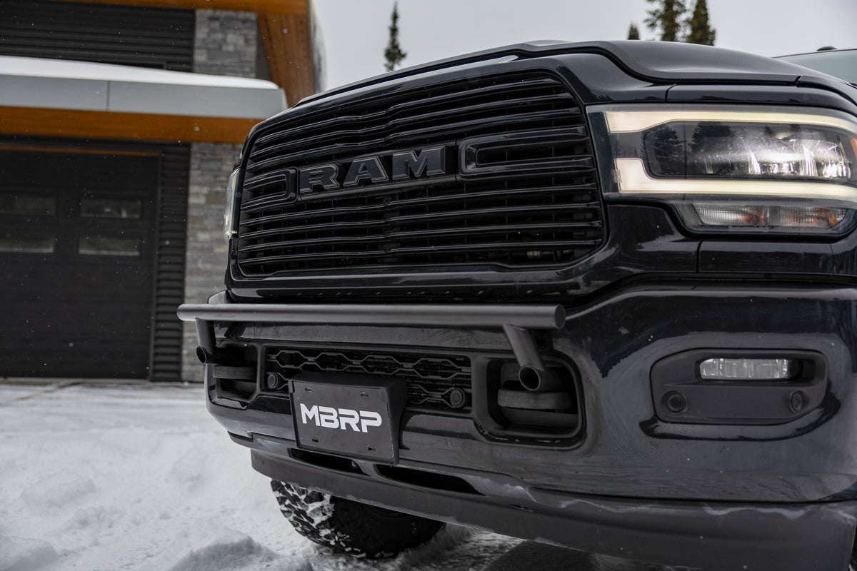 2019-Up Ram 2500 Black-Coated Bumper Light Mounting Bar MBRP