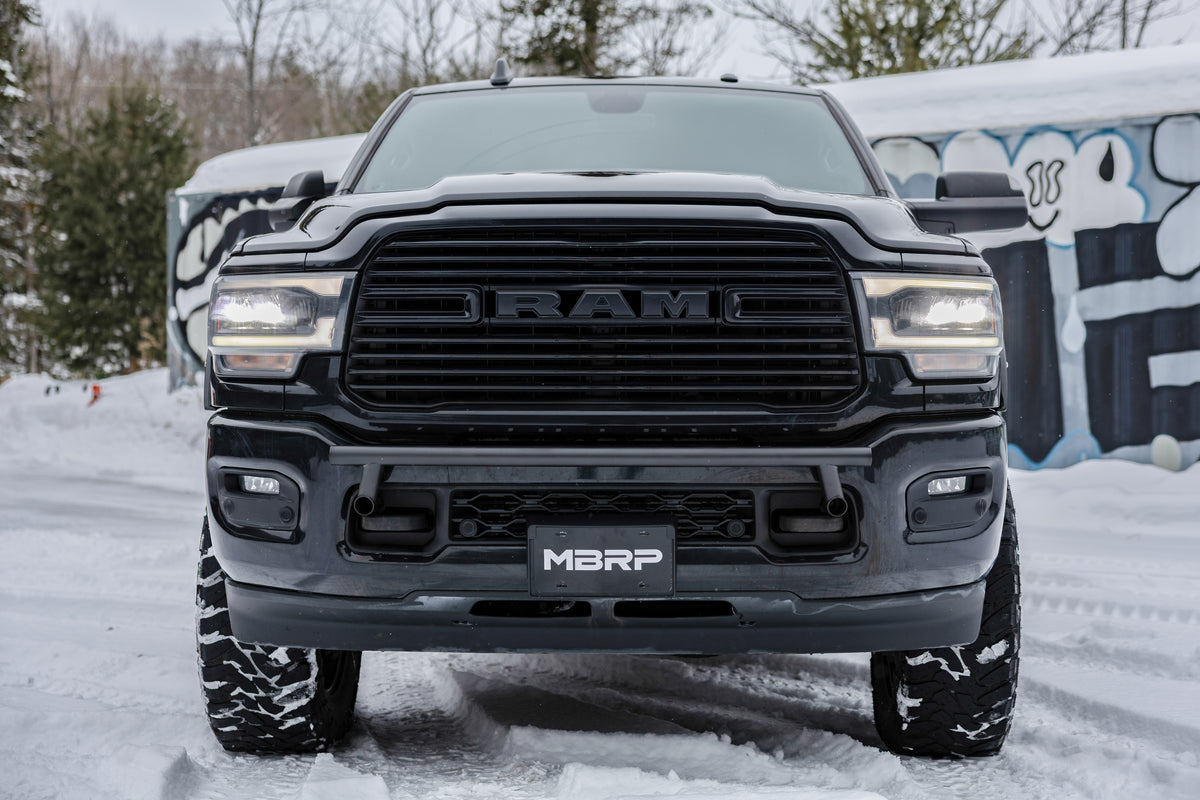 2019-Up Ram 2500 Black-Coated Bumper Light Mounting Bar MBRP
