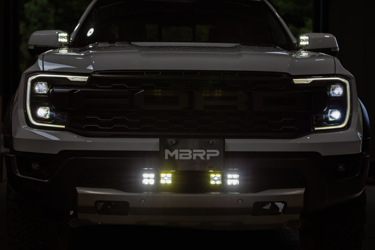 24-Up Ford Ranger Raptor Bumper Light Kit Clear Flood Beam MBRP
