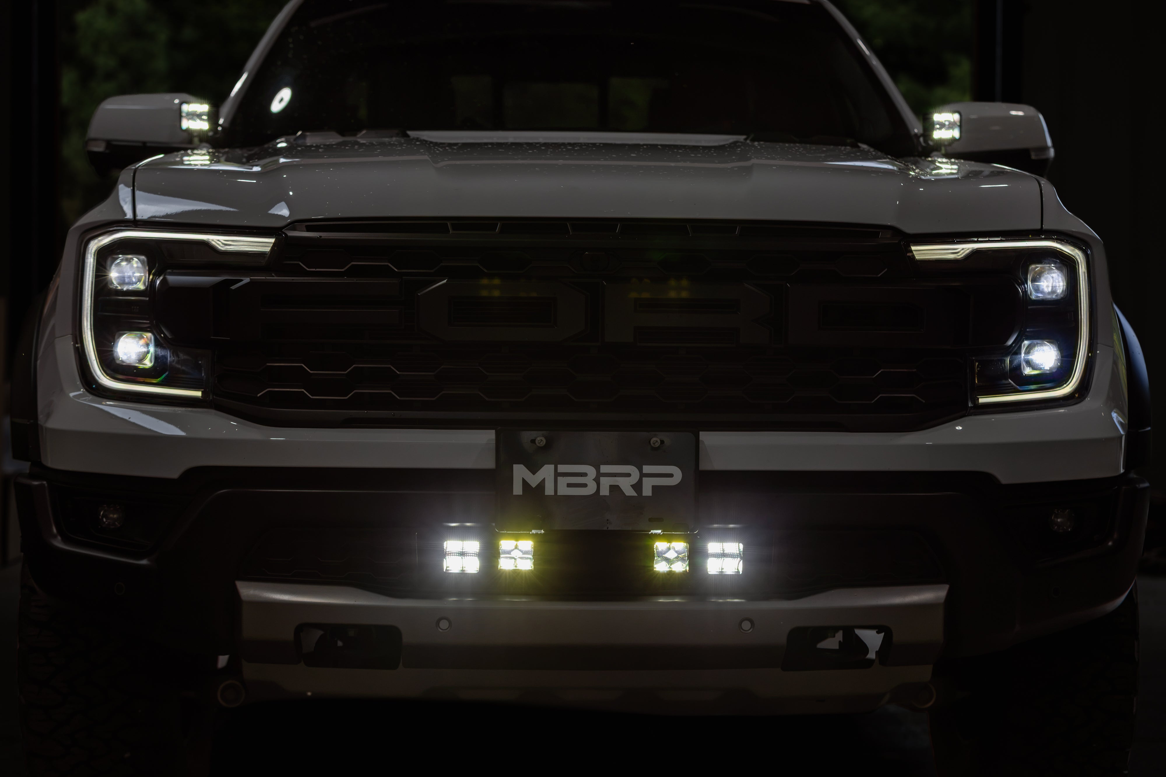 24-Up Ford Ranger Raptor Bumper Light Kit Clear Spot Beam MBRP