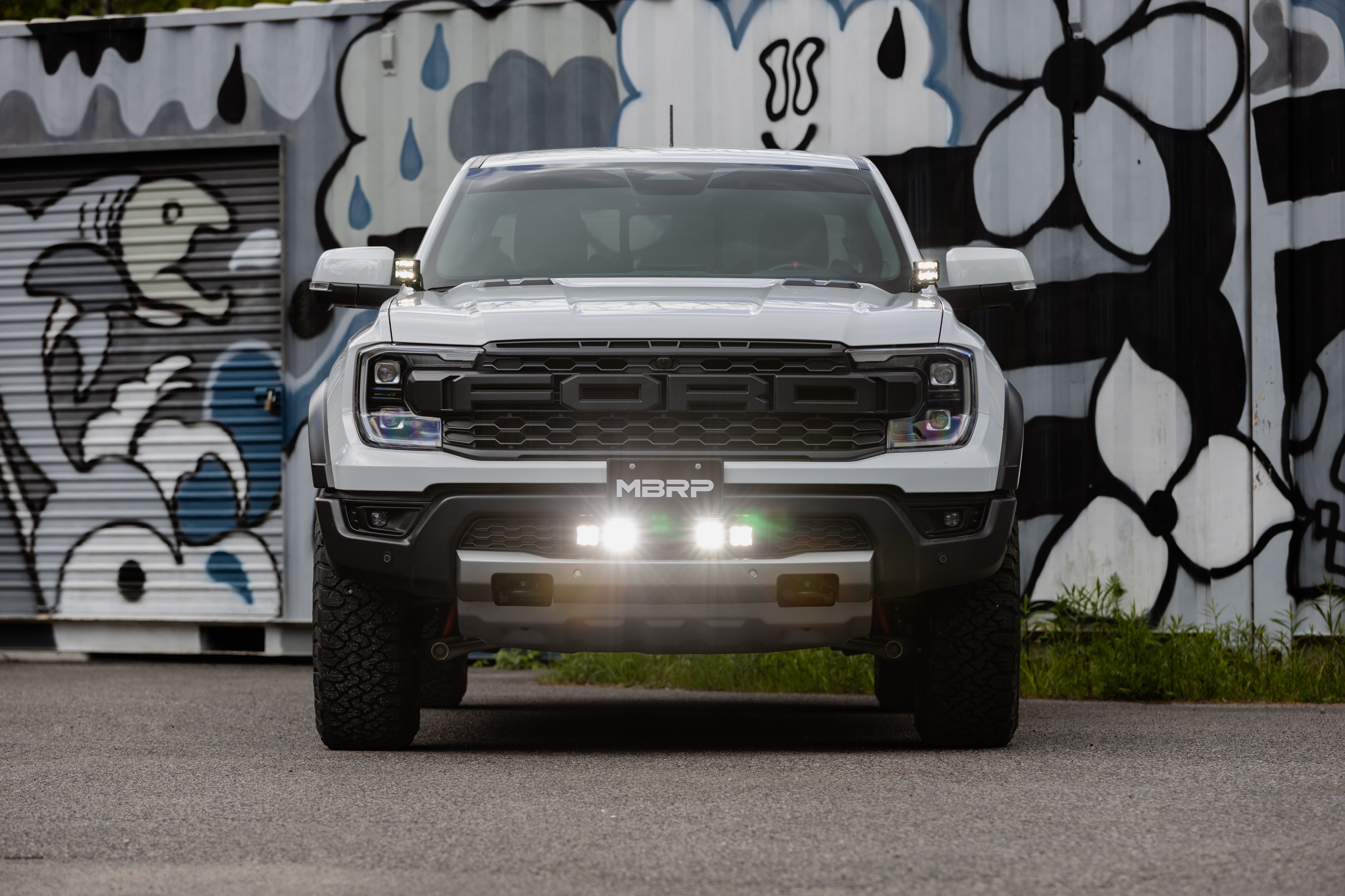 24-Up Ford Ranger Raptor Bumper Light Kit Clear Spot Beam MBRP