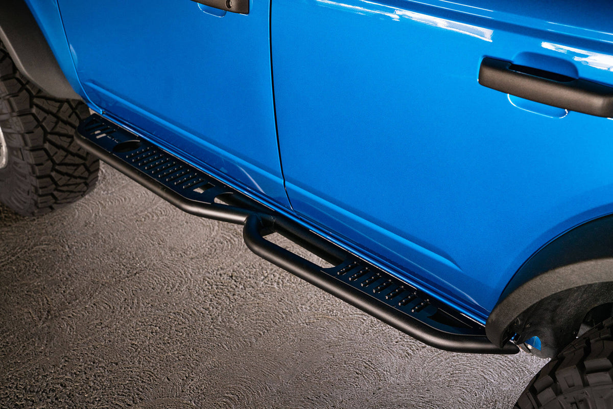 2021 2024 Ford Bronco 4 Door OE Plus Series Side Steps DV8 Offroad