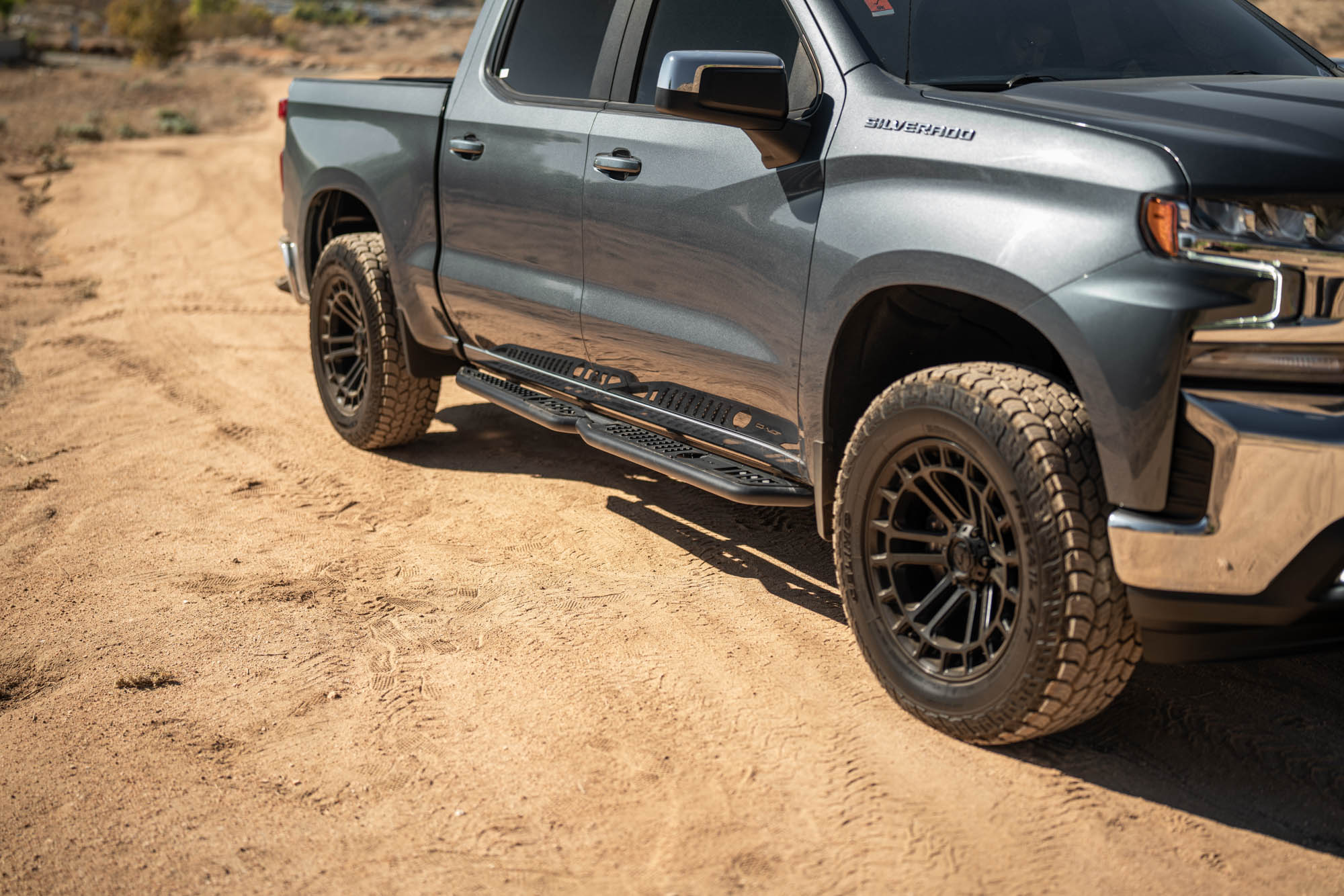 2019 2024 GMC Sierra 1500 & Chevrolet Silverado 1500 Crew Cab OE Plus Side Steps DV8 Offroad