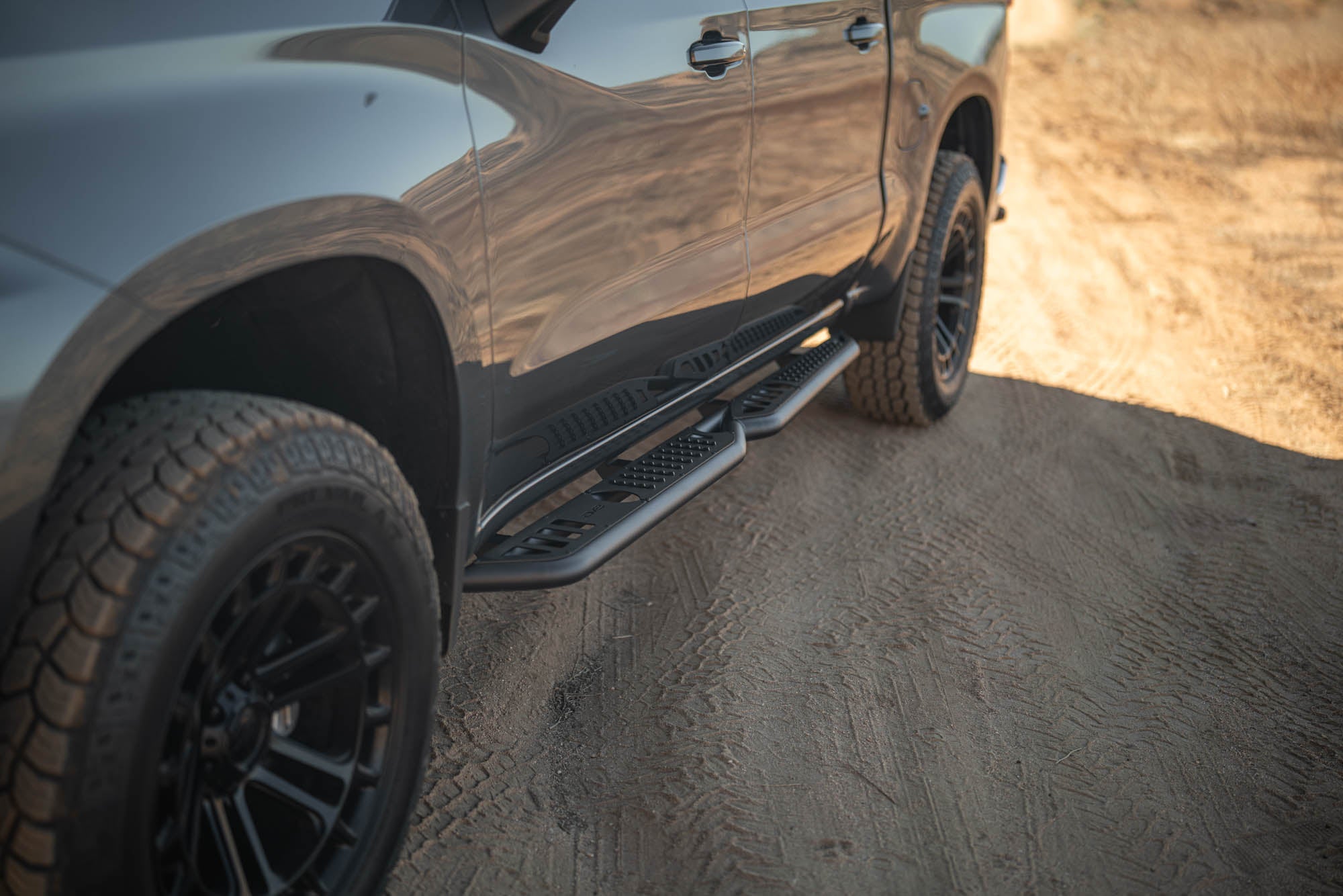 2019 2024 GMC Sierra 1500 & Chevrolet Silverado 1500 Crew Cab OE Plus Side Steps DV8 Offroad
