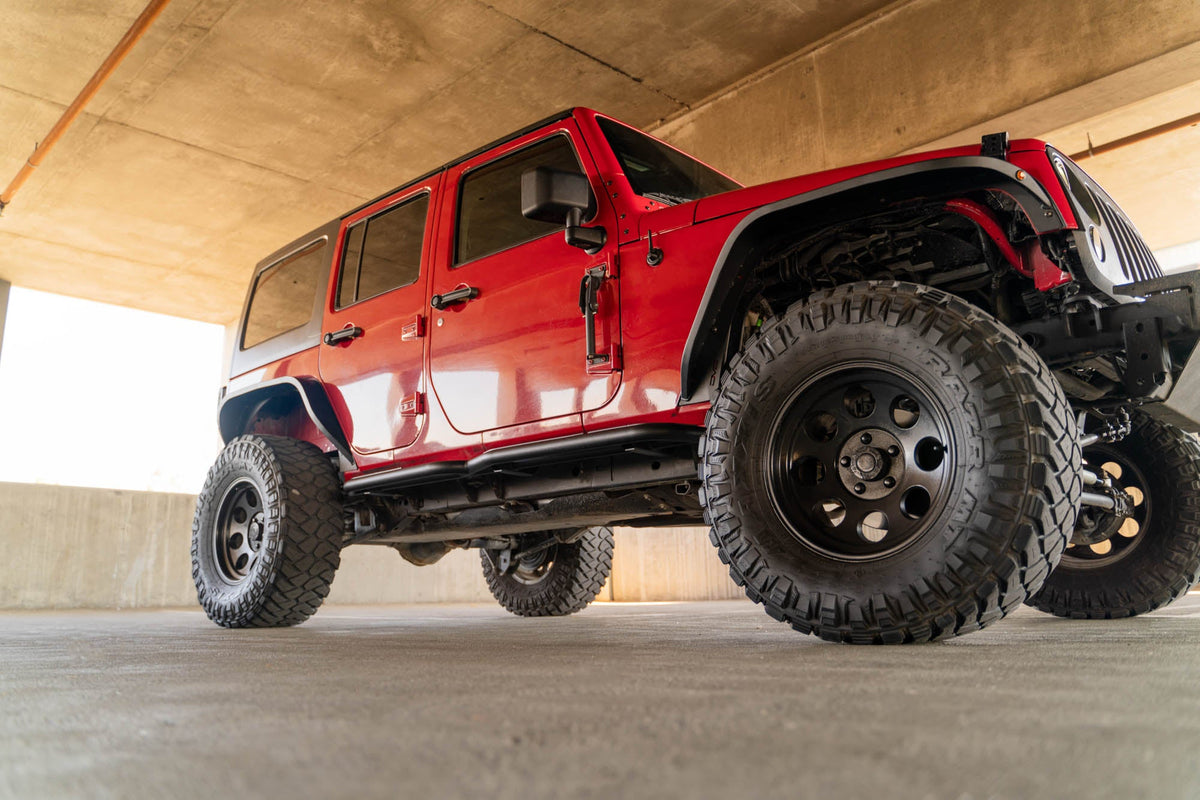2007 2018 Jeep Wrangler JKU 4 Door OE Plus Side Steps DV8 Offroad