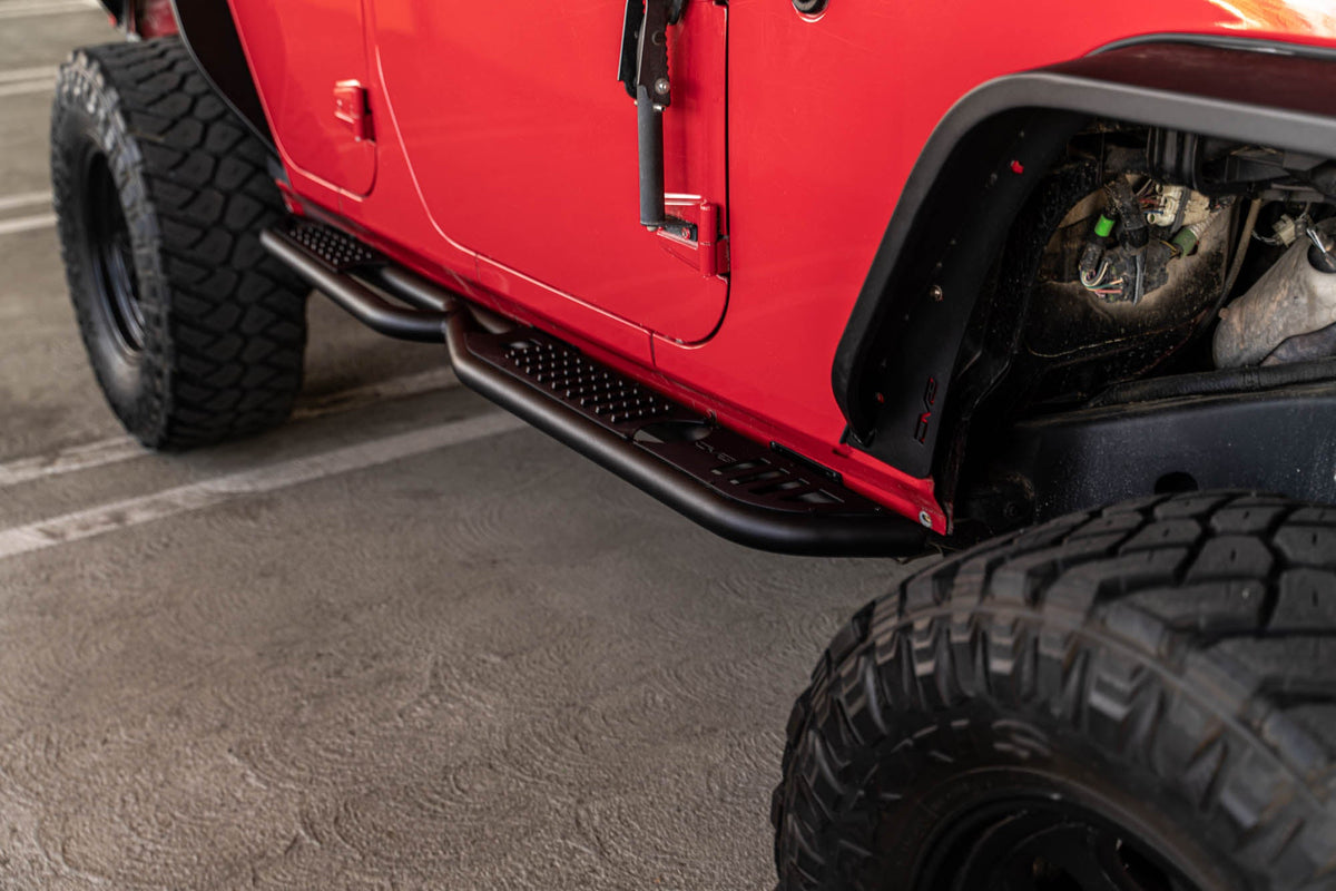 2007 2018 Jeep Wrangler JKU 4 Door OE Plus Side Steps DV8 Offroad