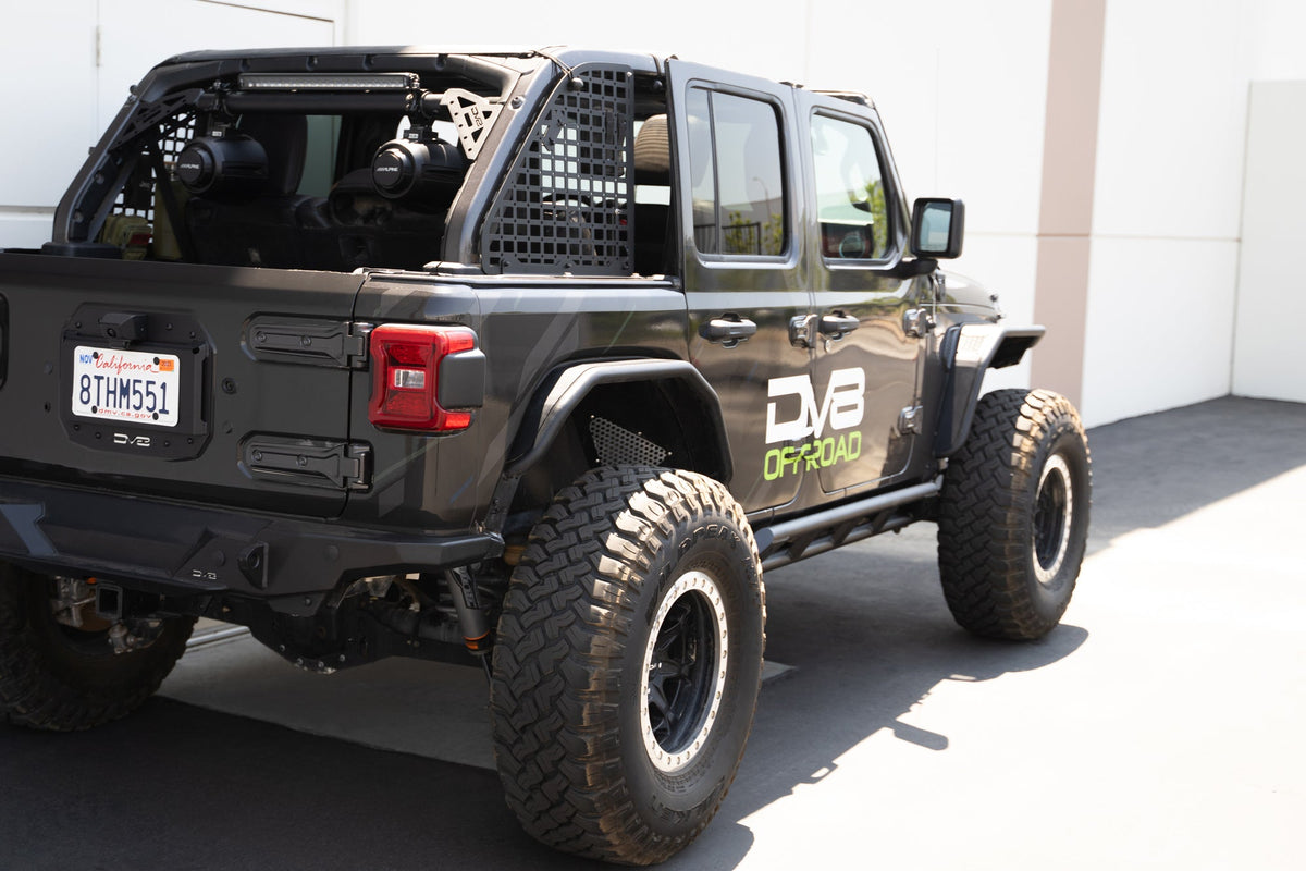 2018 2025 Jeep Wrangler JLU 4 Door FS 15 Series Rock Sliders DV8 Offroad