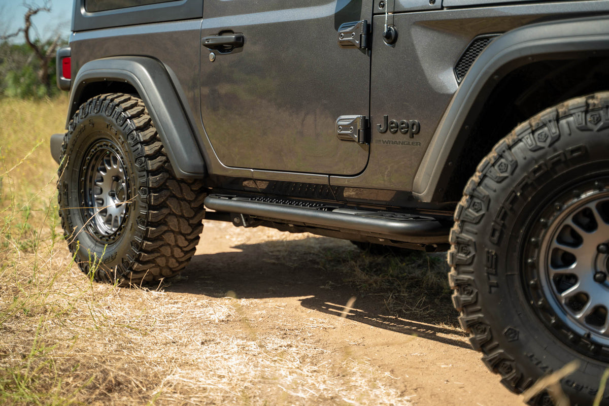2018 2025 Jeep Wrangler JL 2 Door Oe Plus Side Steps DV8 Offroad