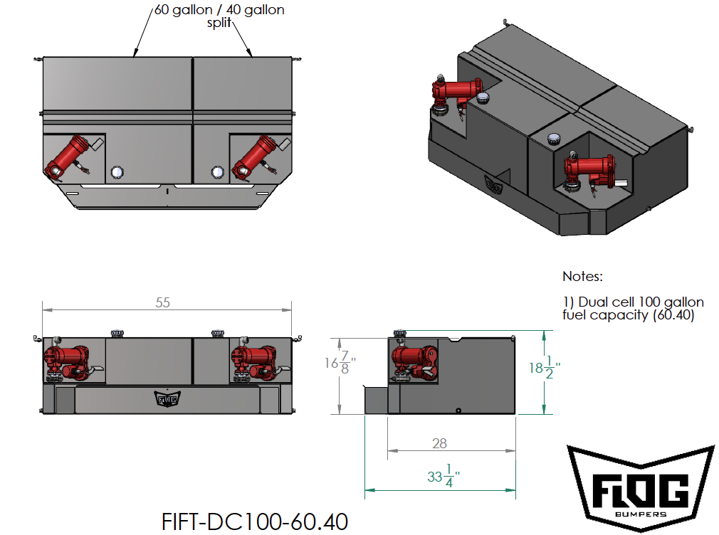 100 Gal. Dual Cell Fuel Transfer Tank