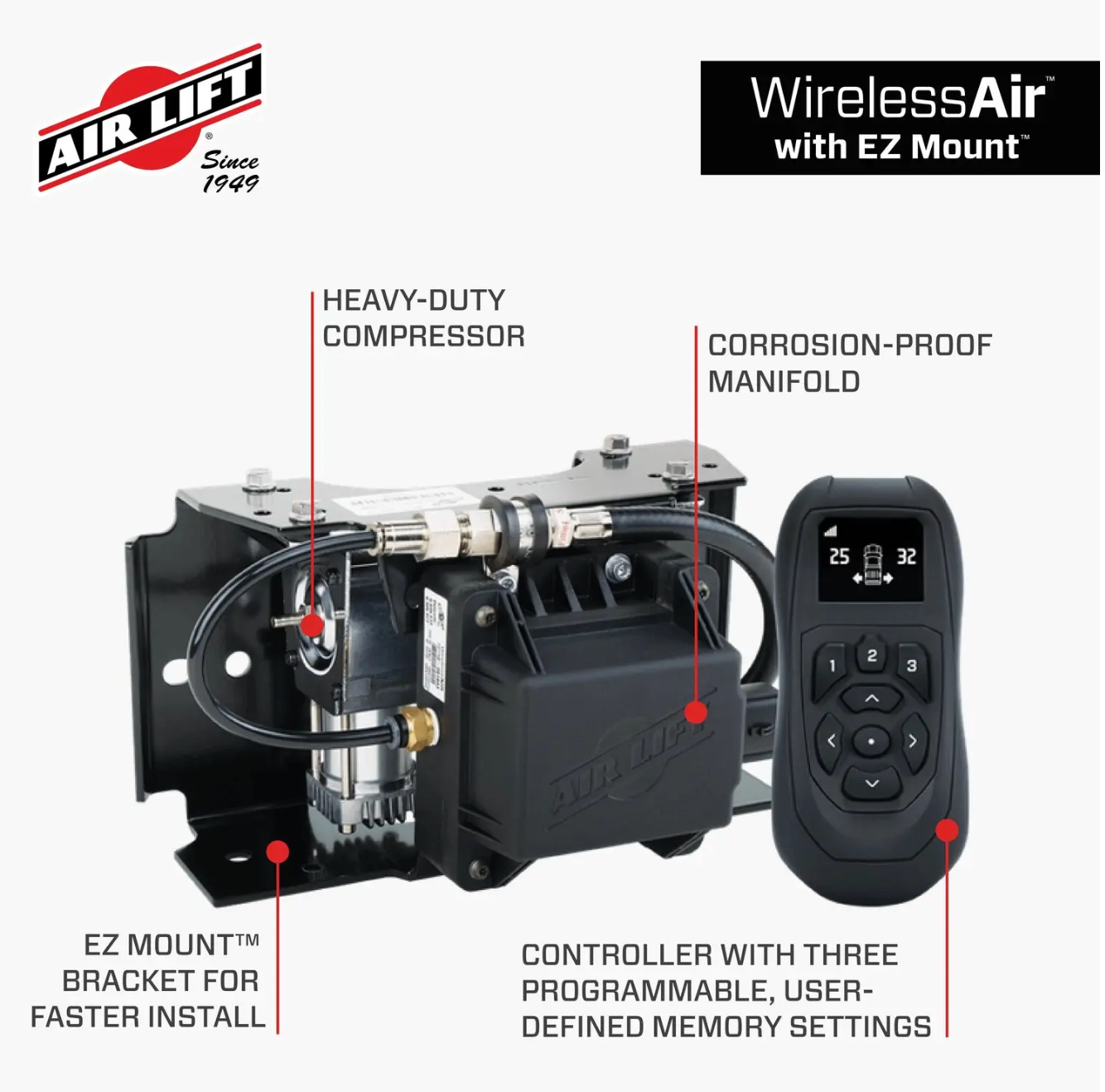 Air Lift Ultimate Air Bag System w/ Wireless Compressor | 2021–2026 Ford F-150 Raptor & Raptor R