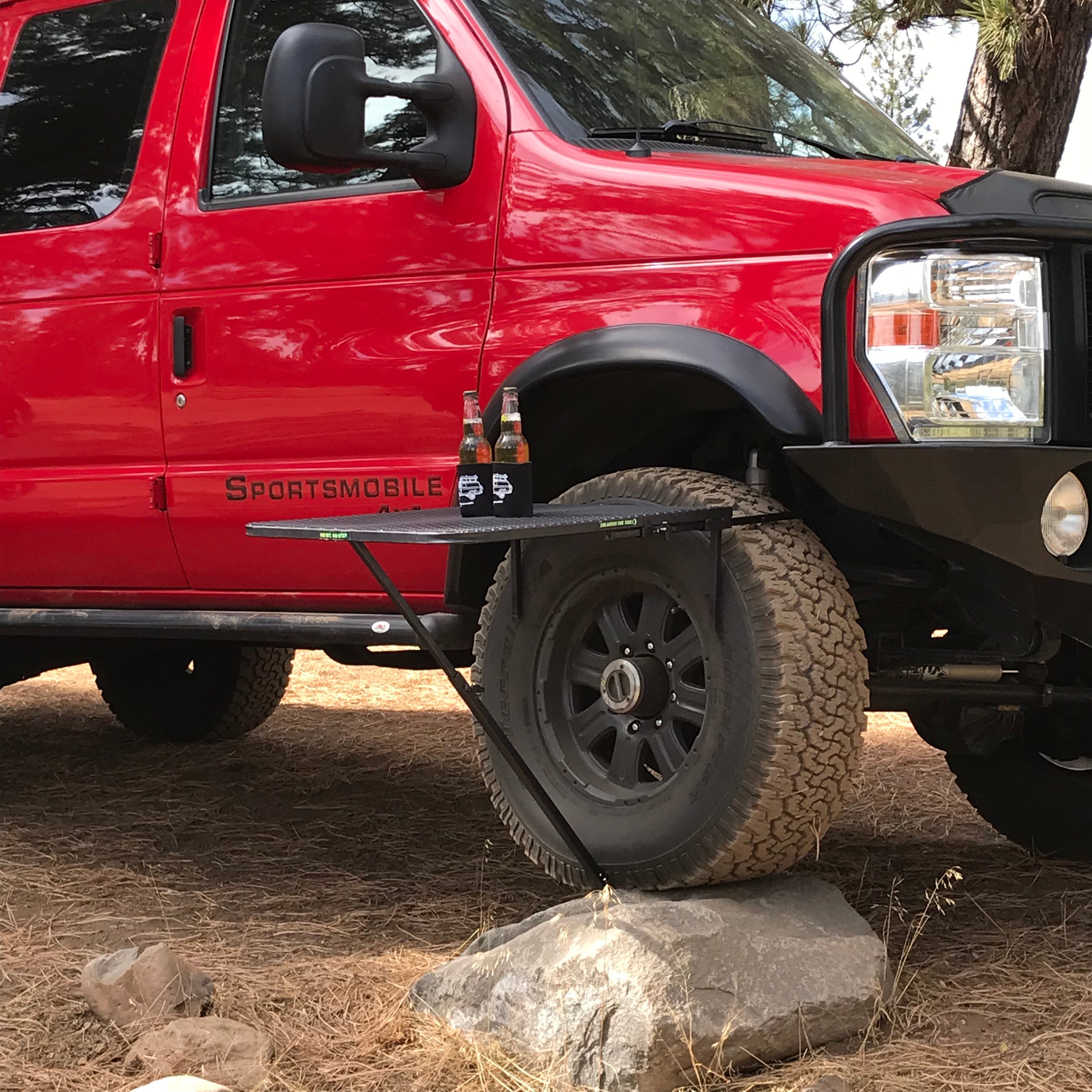 Large Steel Camping Tire Table