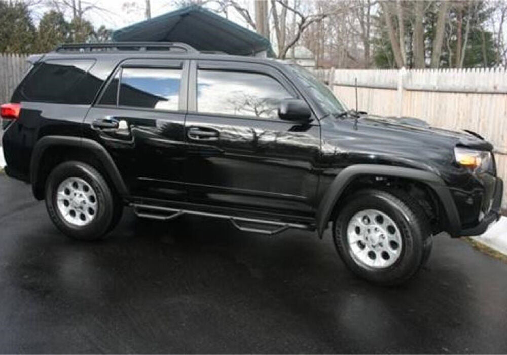 Nerf Step Bar Wheel-to-Wheel (2 Steps per Side) 3 Inch Main Tube Diameter 2003-2009 Toyota 4Runner Textured Black NFab