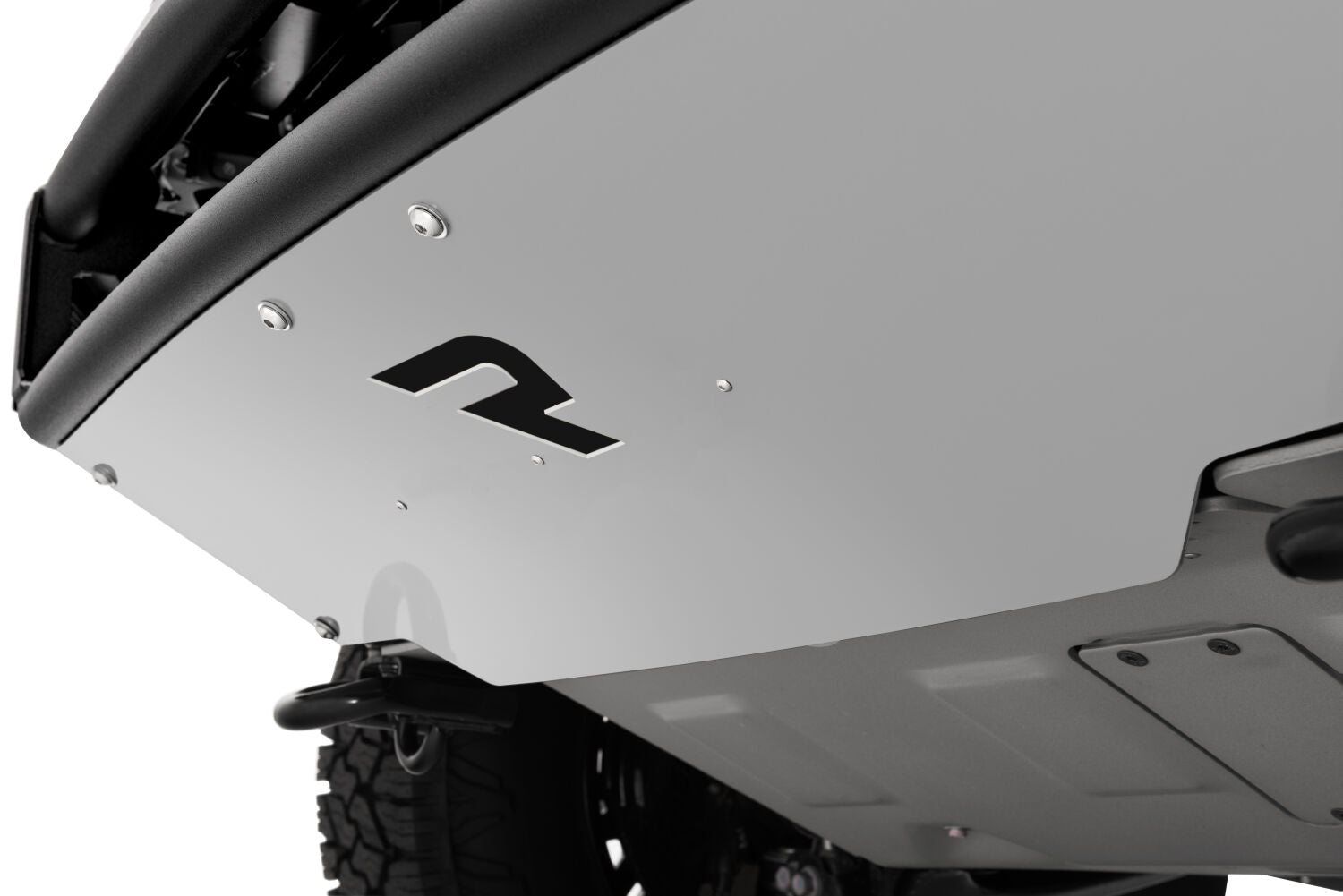 M-RDS Front Bumper Pre-Runner Radius Style 1 Piece with Integrated Brushed Aluminum Skid Plate 2006-2018 Toyota FJ Cruiser Textured Black NFab
