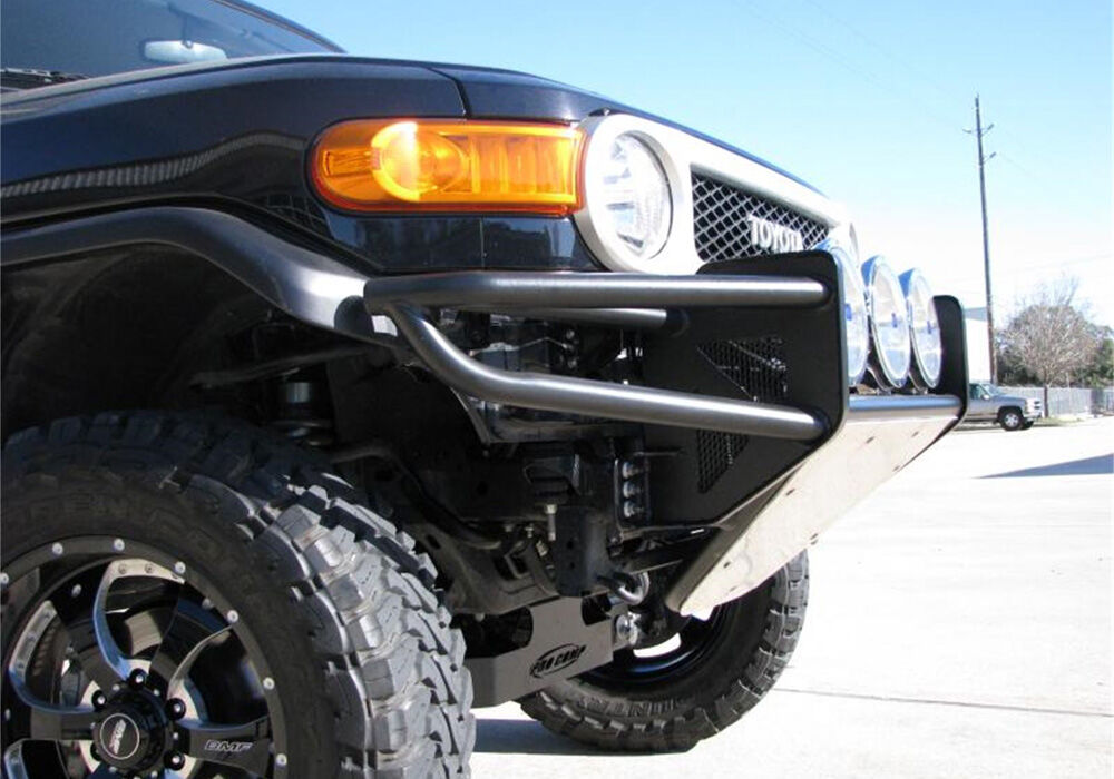 RSP PreRunner Front Bumper 30 Inch Multi-Mount (3-9 Inch Lights) with Skid Plate 2006-2018 Toyota FJ Cruiser Textured Black NFab