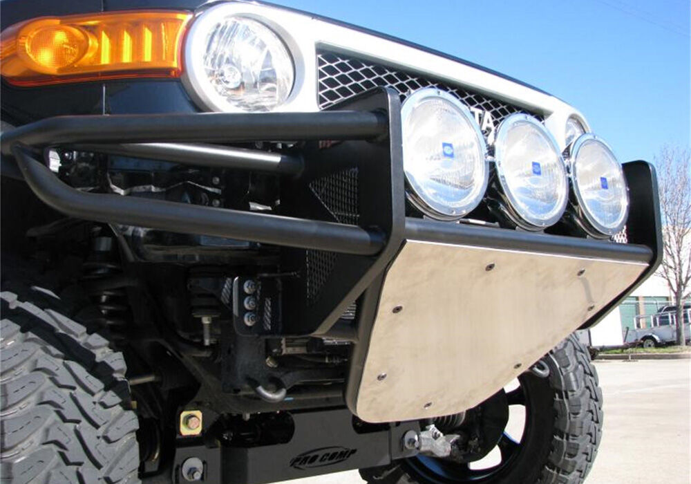 RSP PreRunner Front Bumper 30 Inch Multi-Mount (3-9 Inch Lights) with Skid Plate 2006-2018 Toyota FJ Cruiser Textured Black NFab