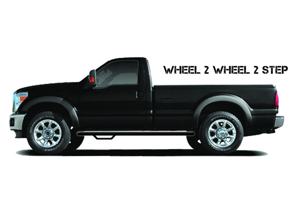 Nerf Step Bar Wheel-to-Wheel without Bed Access (1 Step per Side) 2 Inch Main Tube Diameter 2005-2015 Toyota Tacoma 6' Bed Regular Cab Textured Black N Fab