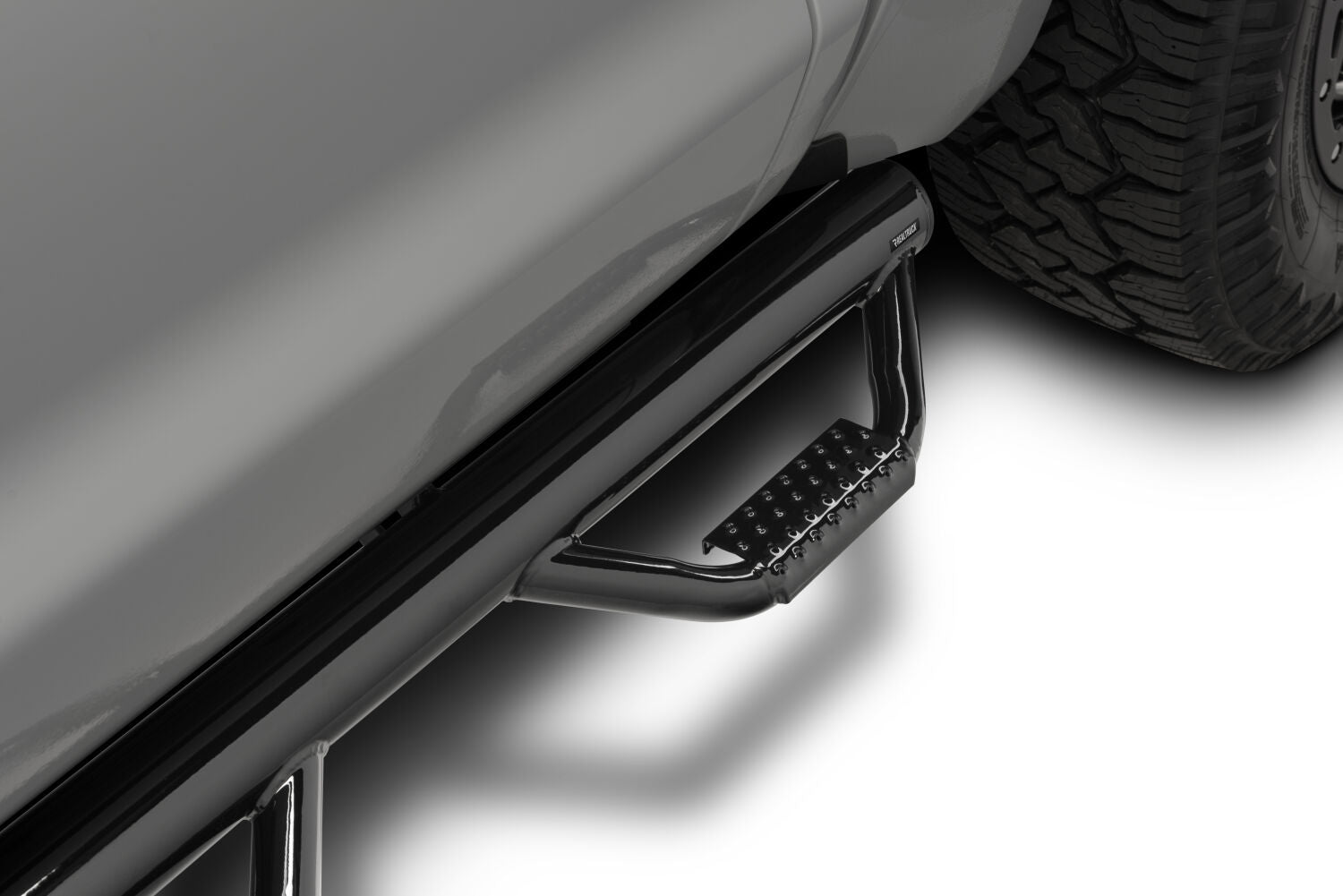 Nerf Step Bar Cab Length (2 Steps per Side) 2007-2021 Toyota Tundra Double Cab Gloss Black NFab