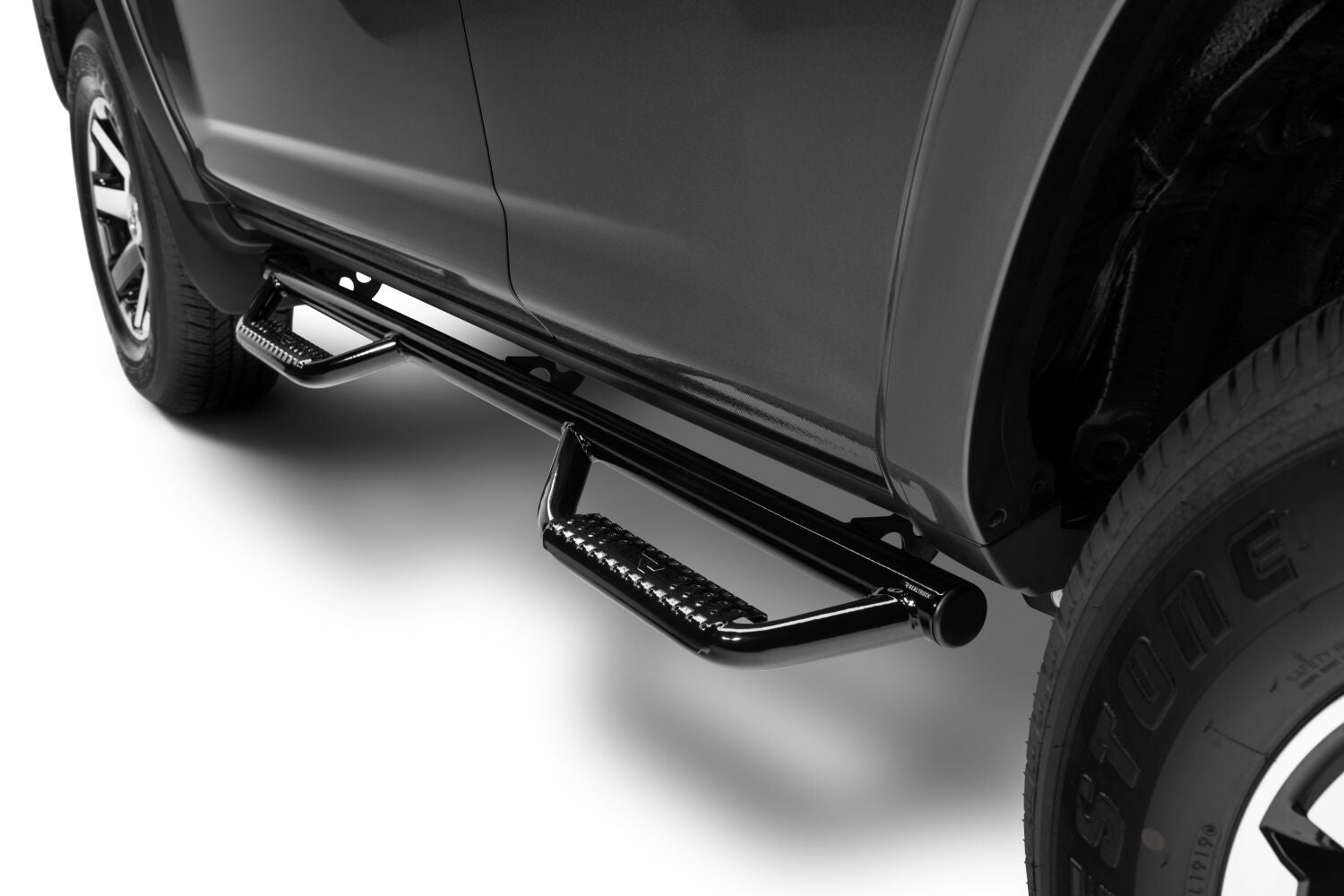 Nerf Step Bar Wheel-to-Wheel (2 Steps per Side) 2 Inch Main Tube Diameter 2010-2024 Toyota 4Runner Non-Limited Gloss Black NFab