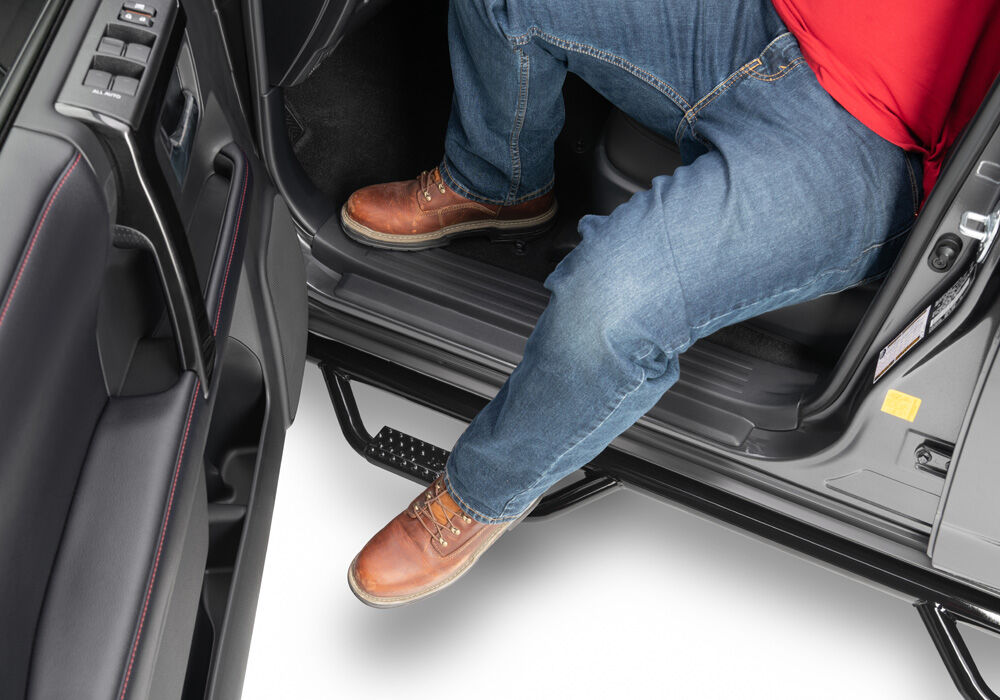 Nerf Step Bar Wheel-to-Wheel (2 Steps per Side) 2 Inch Main Tube Diameter 2010-2024 Toyota 4Runner Non-Limited Gloss Black NFab