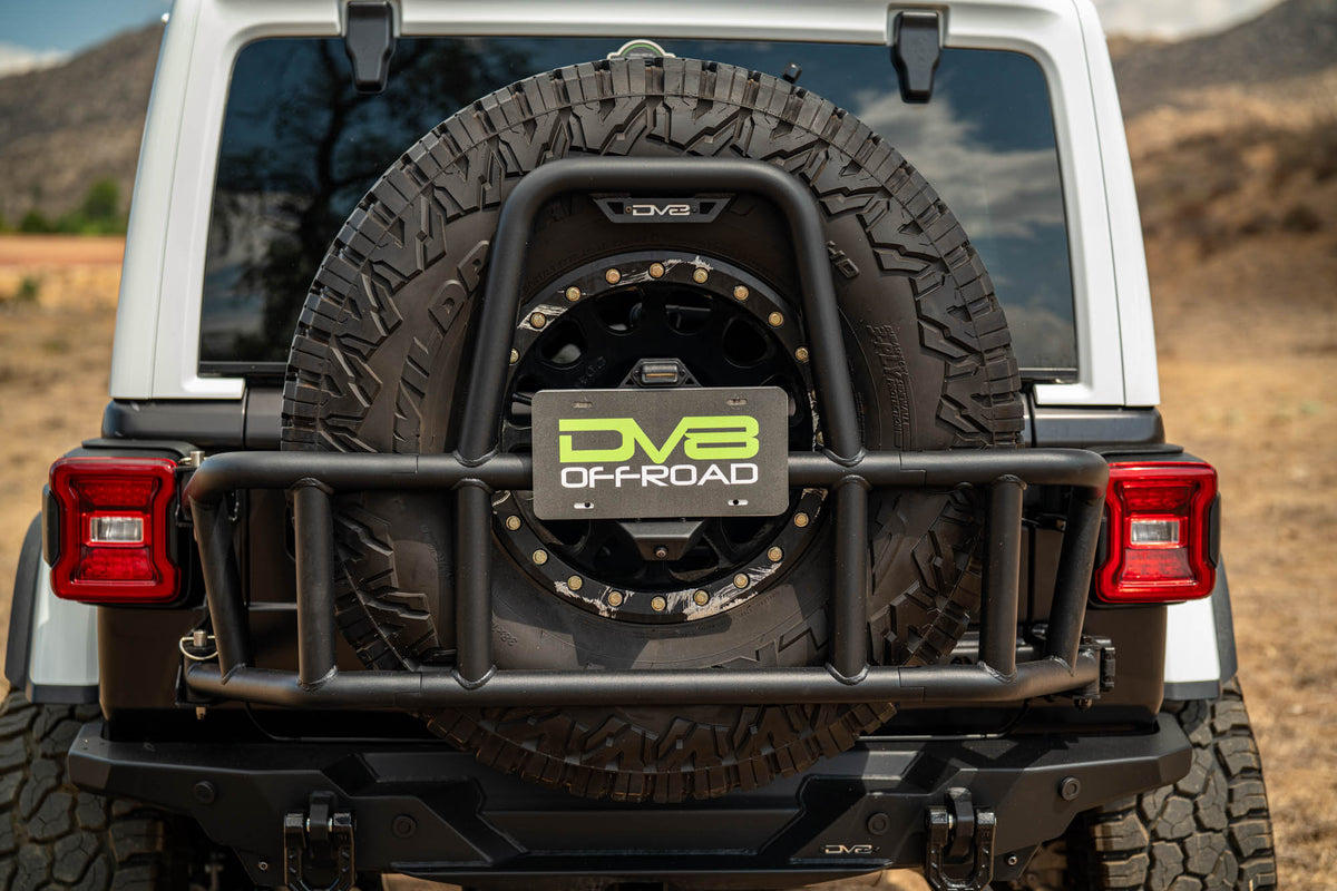 2018 2025 Jeep Wrangler JL Body Mounted Tire Carrier DV8 Offroad