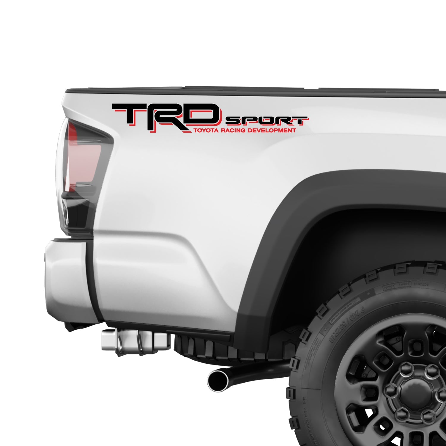 TRD Sport Decals for Tacoma, Racing Development Sticker | Black-Red