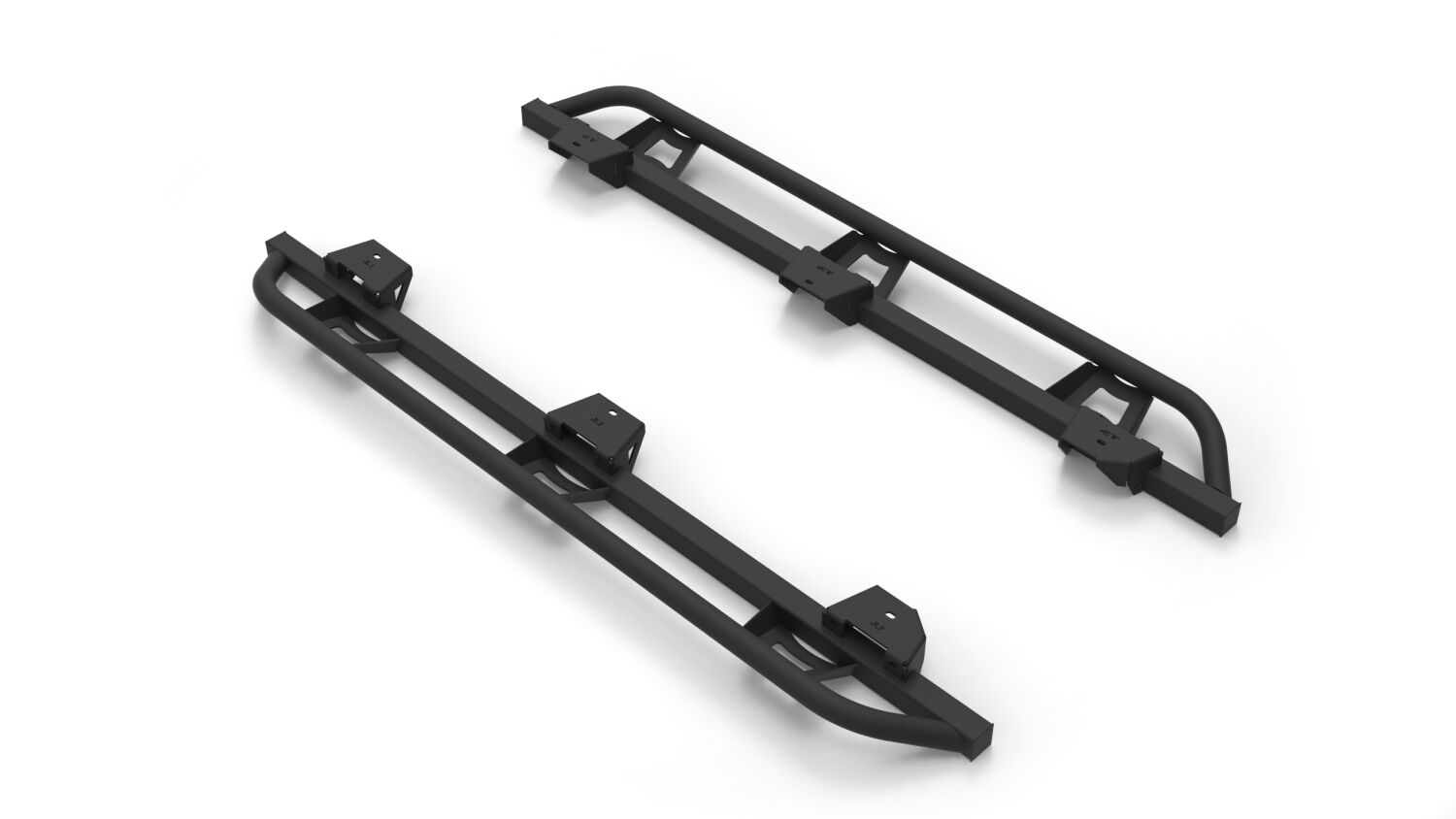 TrailSlider Step System Cab Length (2 Steps per Side) 2018-2026 Jeep Wrangler JL 4-Door Textured Black NFab