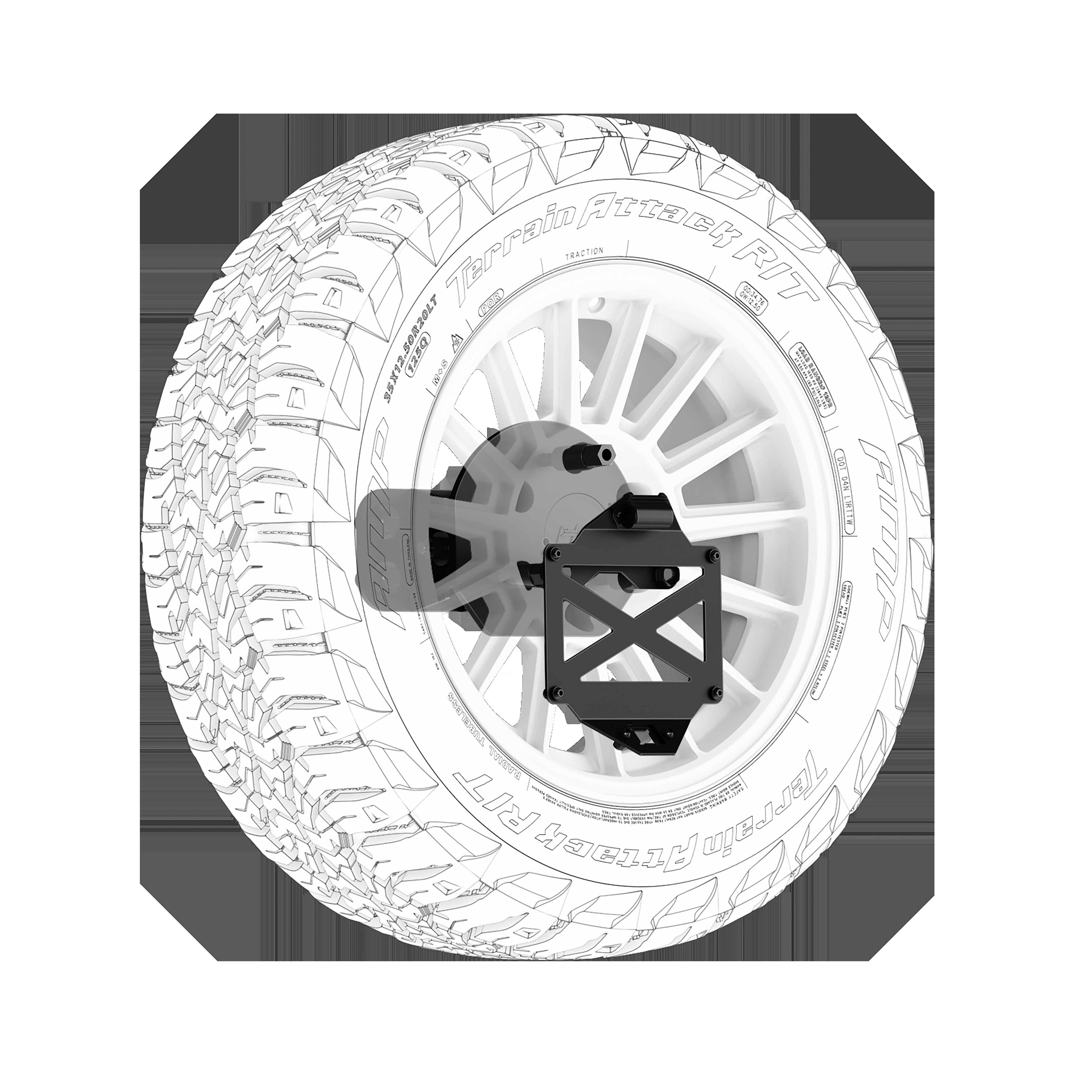 2016-2023 Toyota Tacoma/ 010-2024 4Runner Pro Series Ii Tire Carrier W/License Plate Holder Body Armor 4X4
