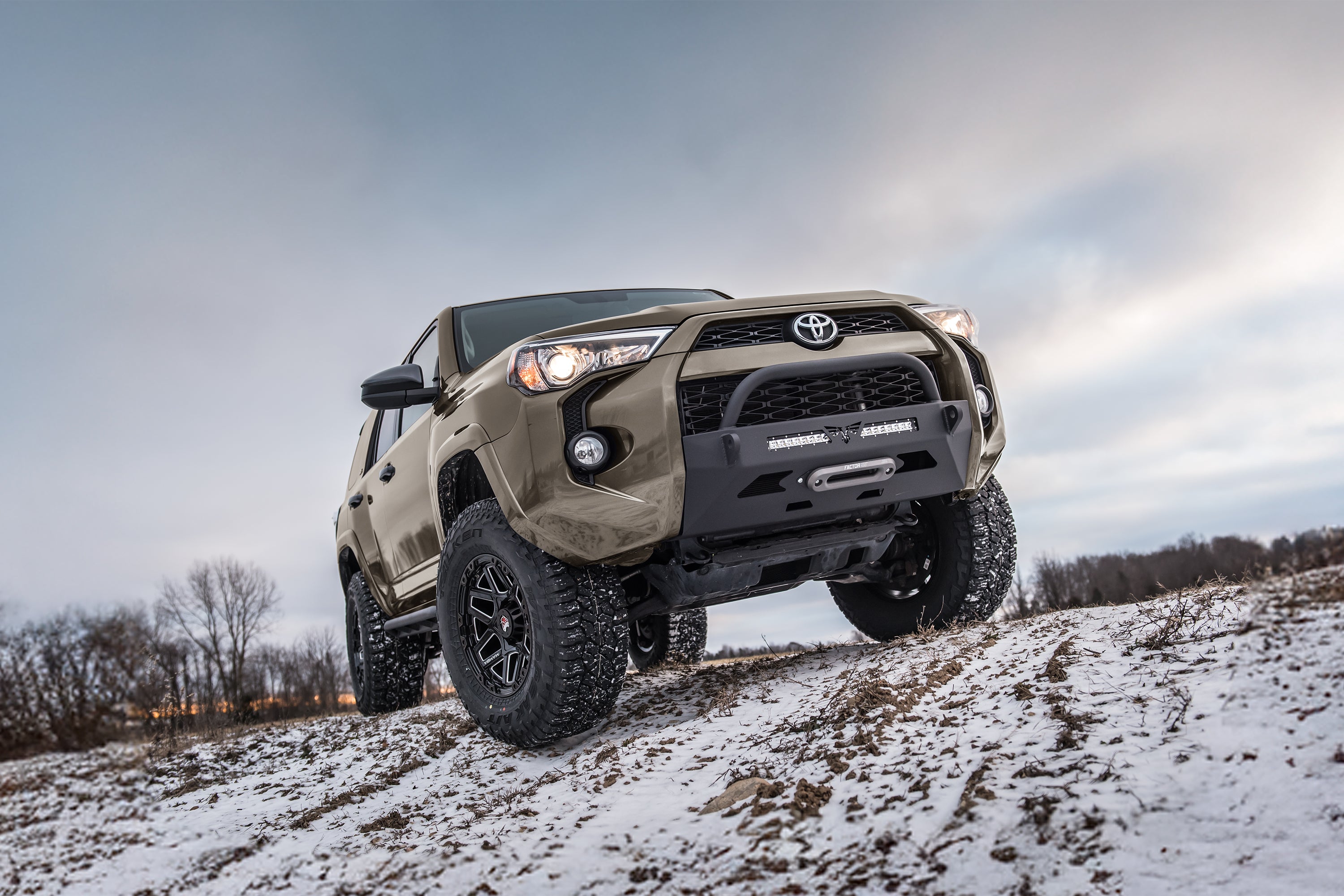 3-inch lift kit installed on a Toyota 4Runner, showcasing enhanced off-road capability and rugged design.