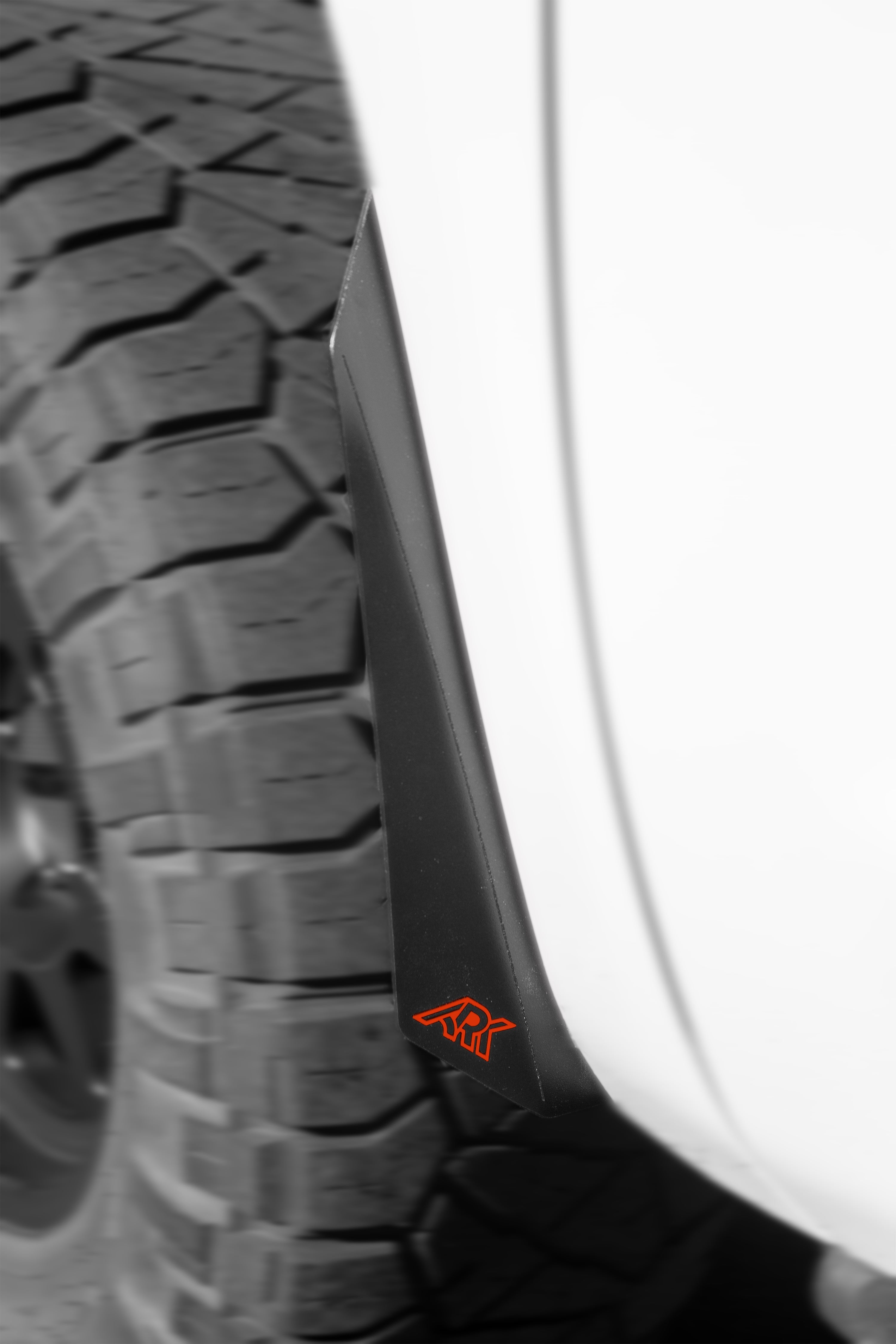 TriXpoly splash guards and mudflaps for 2007-2021 Toyota Tundra, designed to protect against mud and debris.