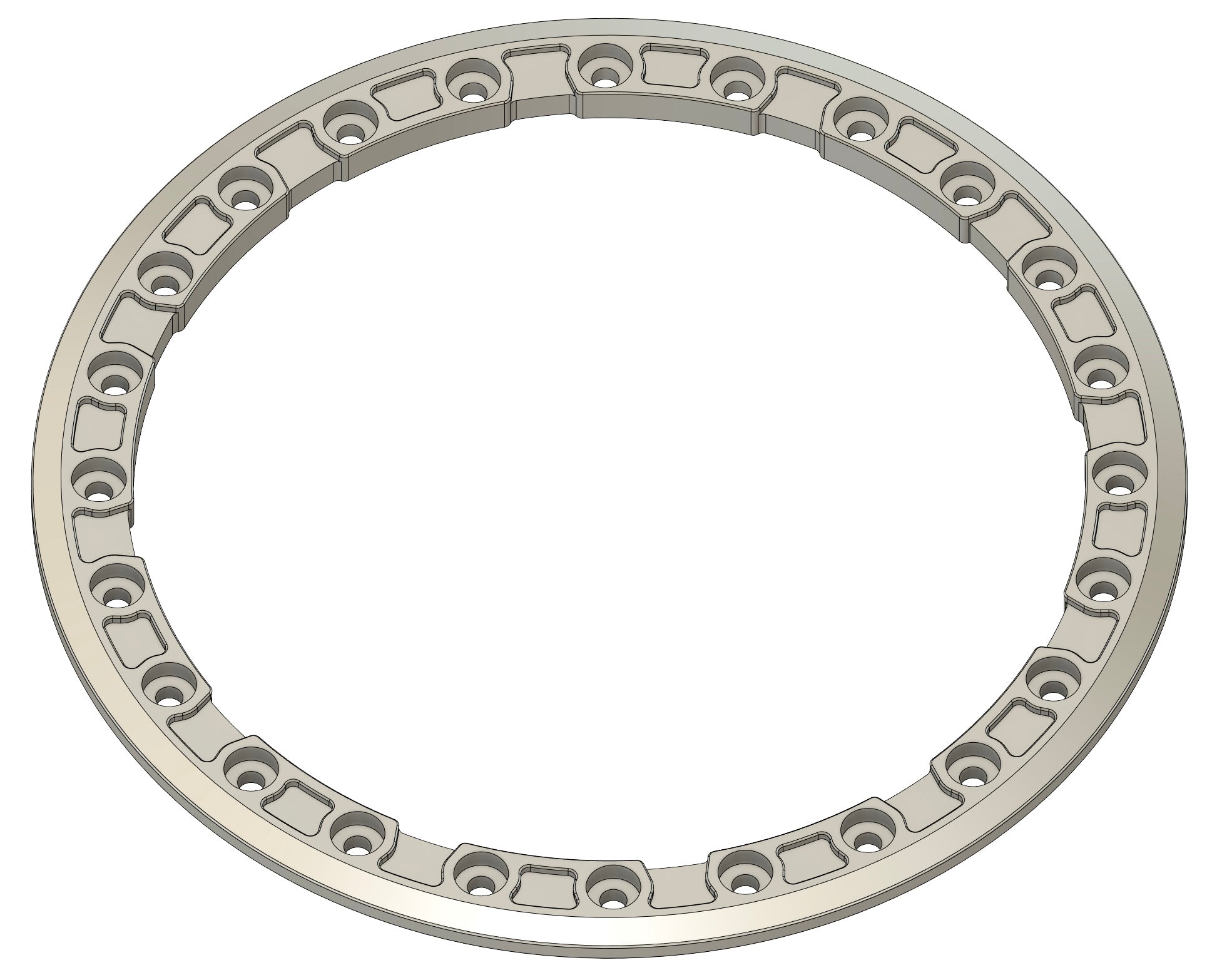 Aluminum beadlock ring designed for secure tire mounting on offroad wheels, ensuring optimal performance and durability.