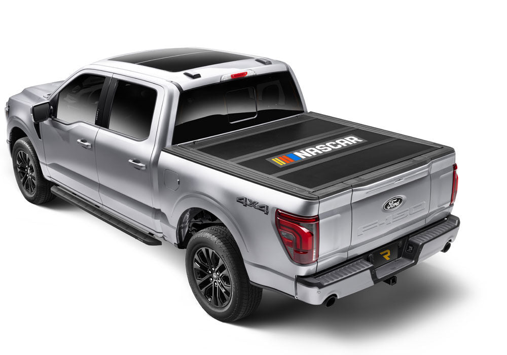 Tonneau Cover RealTruck NASCAR Edition 2021-2026 Ford F-150 5 Foot 7 Inch Bed Crew (Includes Lightning) Matte Black Finish