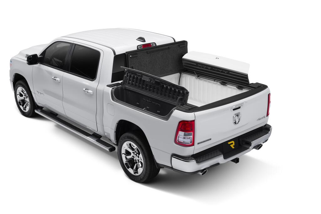 Tonneau Cover Ultra Flex 2019-2026 (New Body Style) Ram 5 Foot 7 Inch Bed Crew Cab With RamBox Without Black Track System Black Textured UnderCover