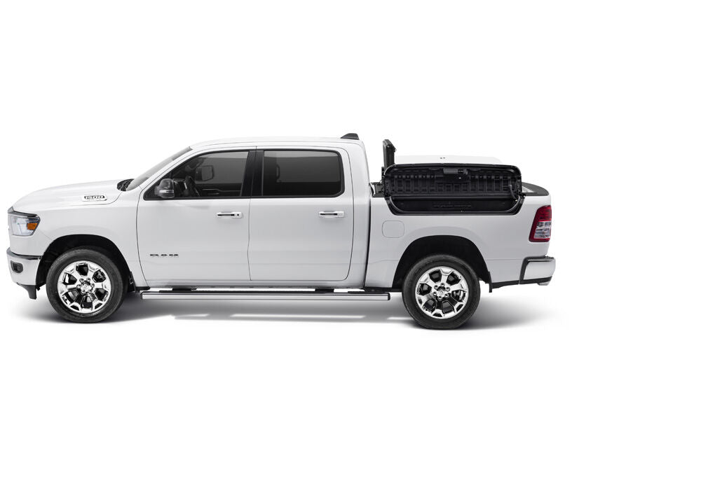 Tonneau Cover Ultra Flex 2019-2026 (New Body Style) Ram 5 Foot 7 Inch Bed Crew Cab With RamBox Without Black Track System Black Textured UnderCover