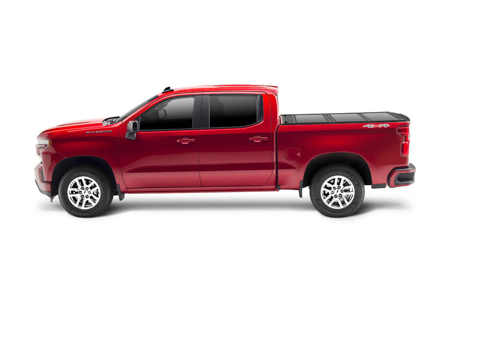 Tonneau Cover Ultra Flex 2007-2021 Toyota Tundra 6 Foot 6 Inch Bed Std/Dbl With Deck Rail System Without Trail Special Edition Storage Boxes Matte Black Finish UnderCover