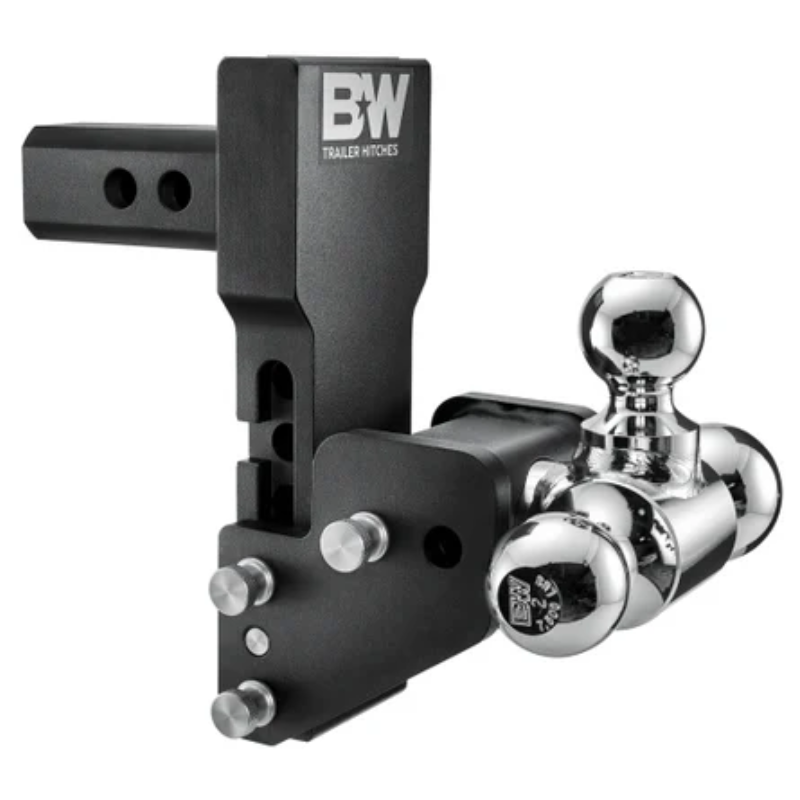 B&W Trailer Hitches 2 in Model 9 Black Tri-Ball Mount Hitches for Multi-Pro Tailgate Model TS10066BMP