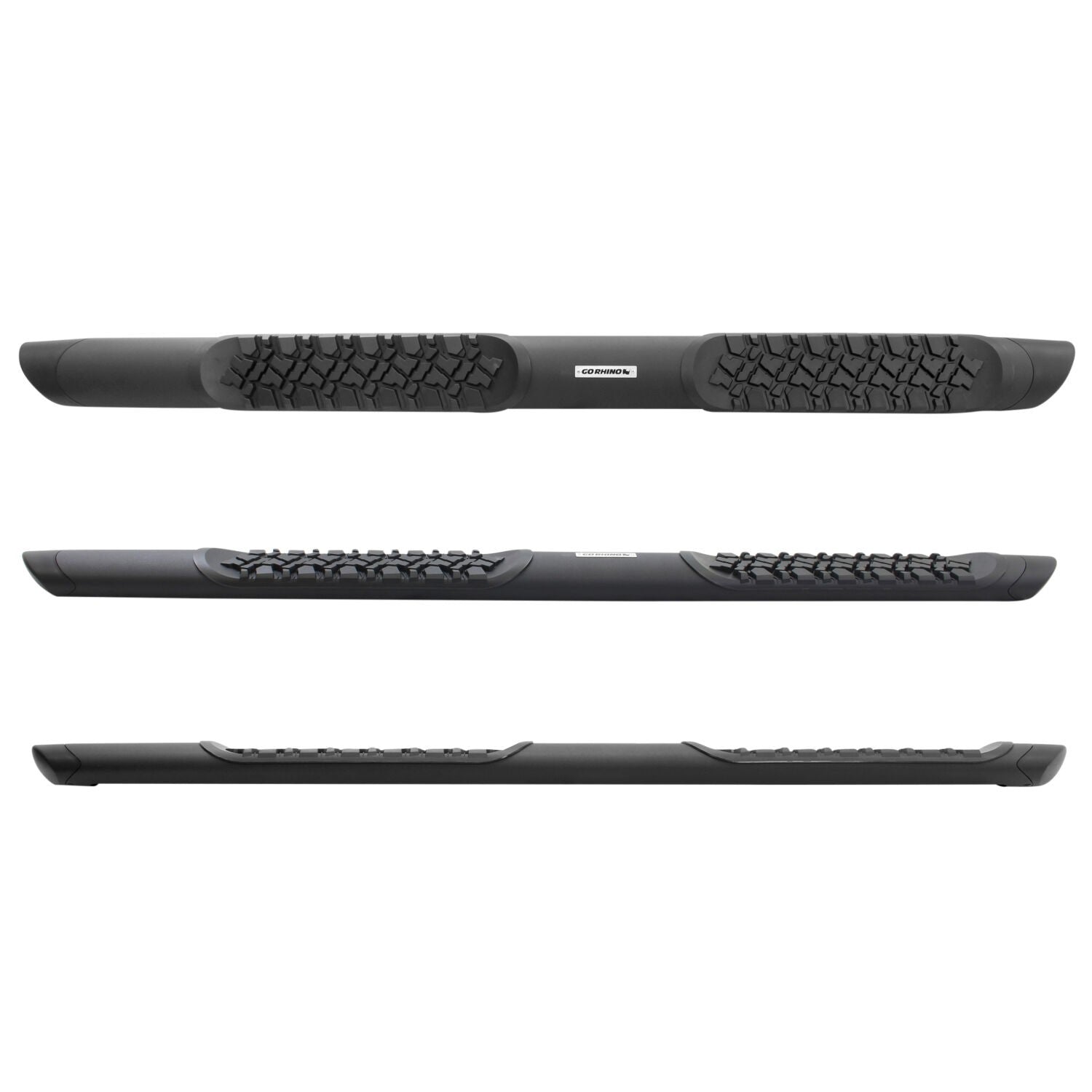V3 Series Aluminum 5 Inch Elipse Side Steps Boards Only Textured Black For 2007-2018 Jeep Wrangler JK 4 Door Go Rhino