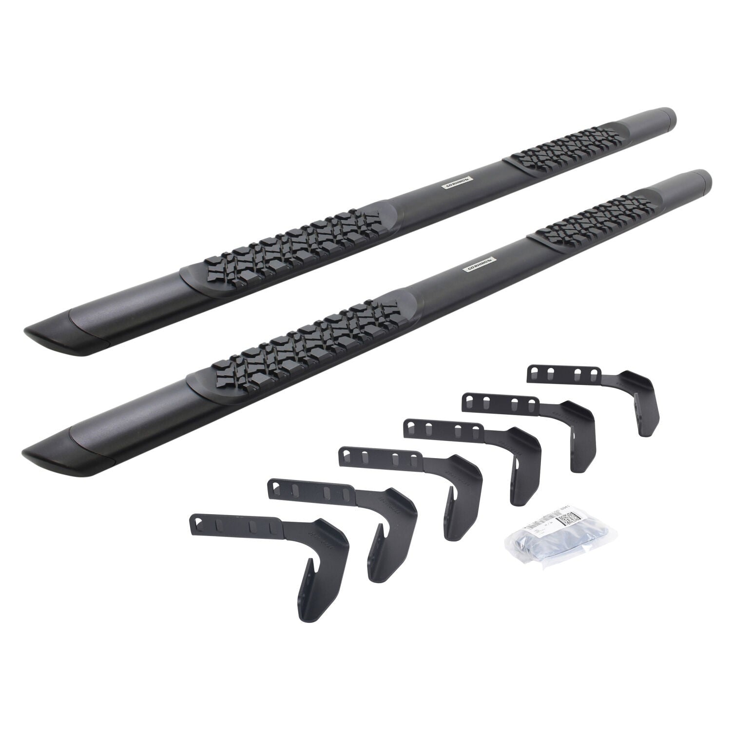 V3 Series Aluminum 5 Inch Elipse Side Steps with Mounting Brackets Textured Black 1999-2016 Ford F-250/F-350 Extended Cab Go Rhino