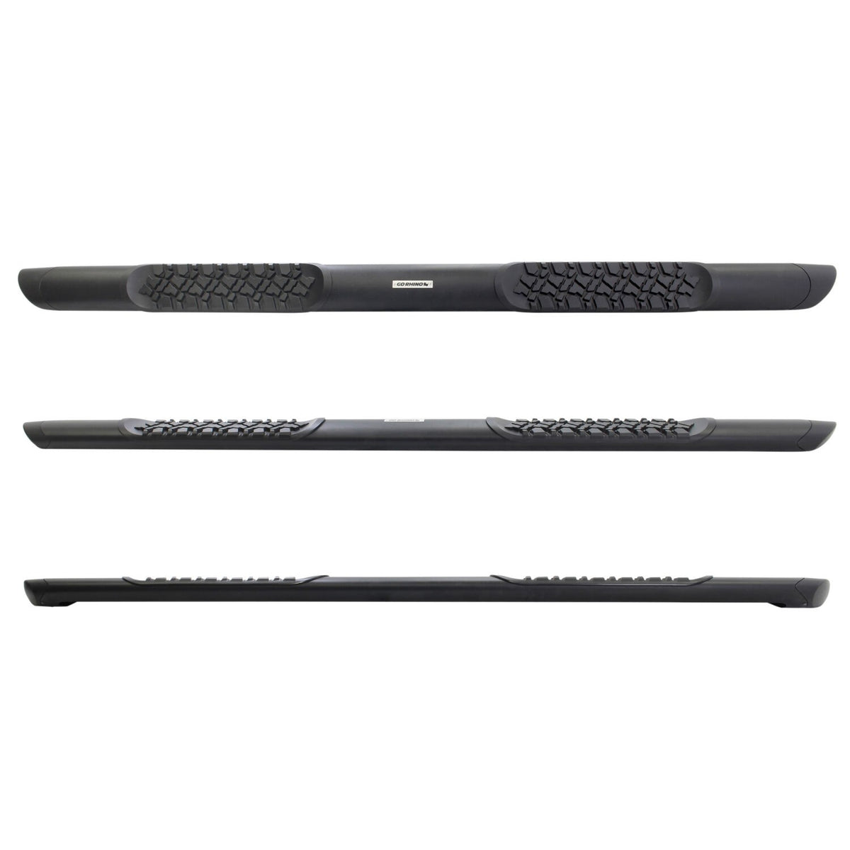 V3 Series Aluminum 5 Inch Elipse Side Steps with Mounting Brackets Textured Black 2022-2026 Toyota Tundra Crew Cab Go Rhino