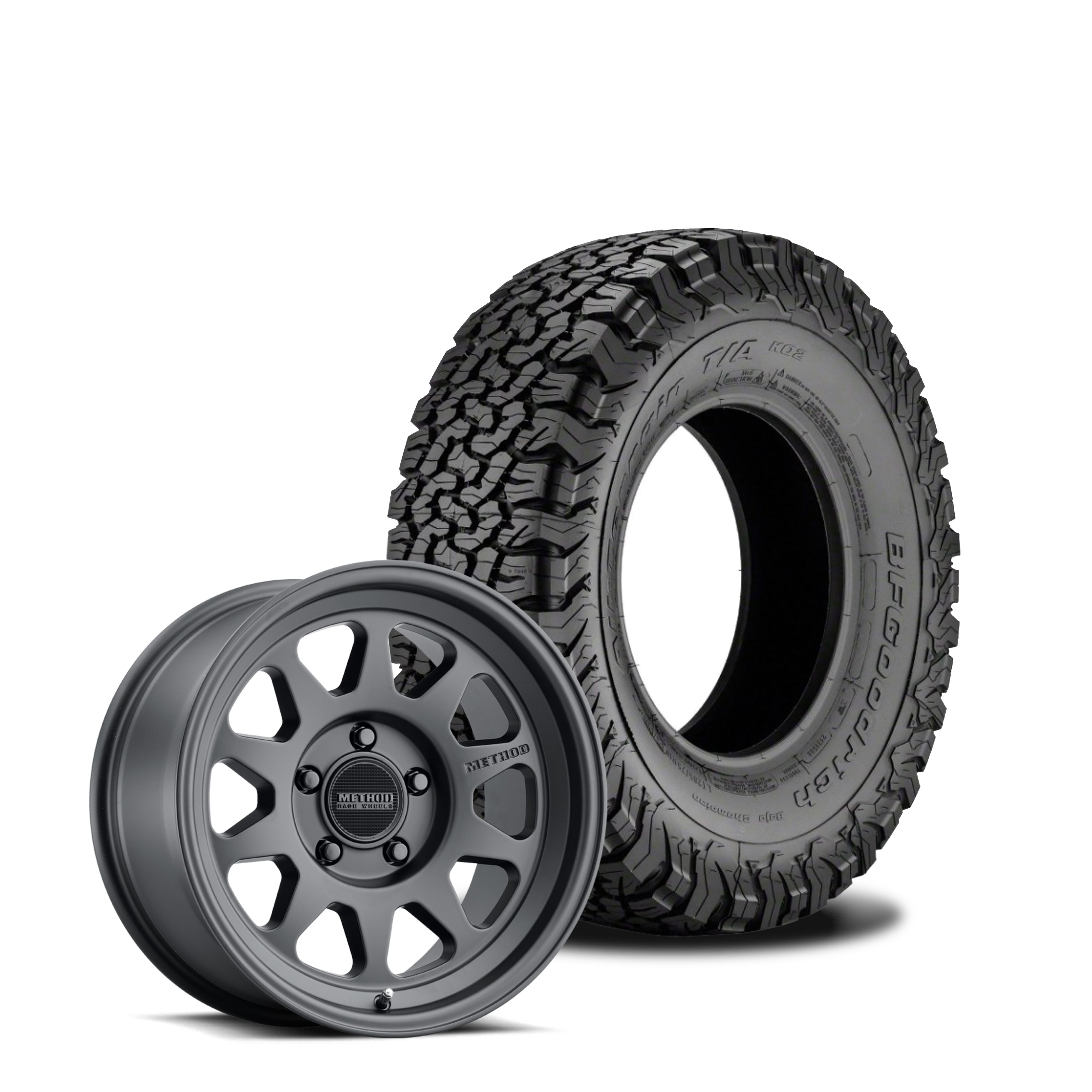 Method 316 17x8.5 Matte Black 5x5 | BFG 315/70R17 All Terrain KO2 | Mounted & Balanced