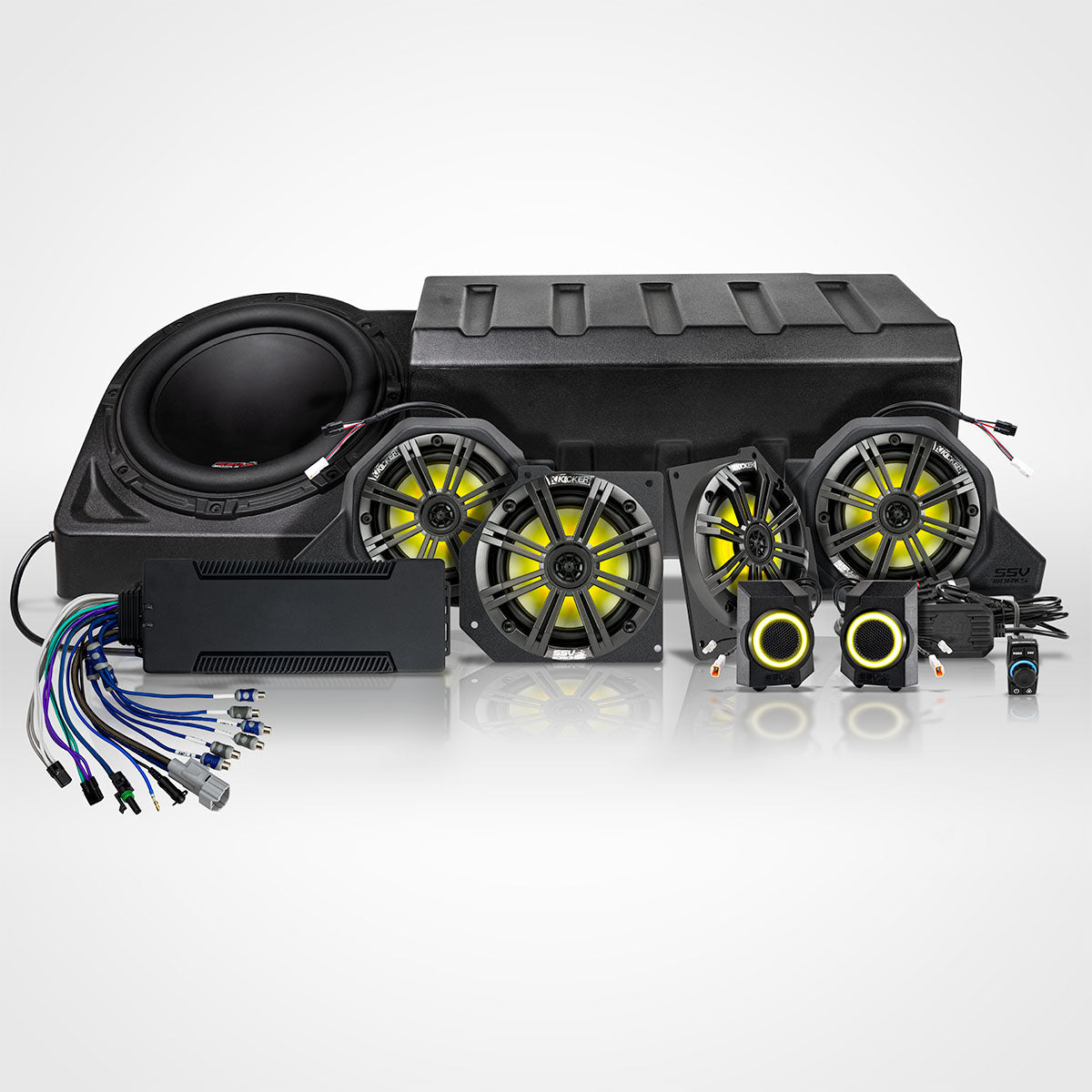 2024-2027 Polaris Xpedition ADV 5 & XP 5, 1800w 8-Speaker Phase-7 K-Spec Plug-&-Play Audio Kit For Ride Command