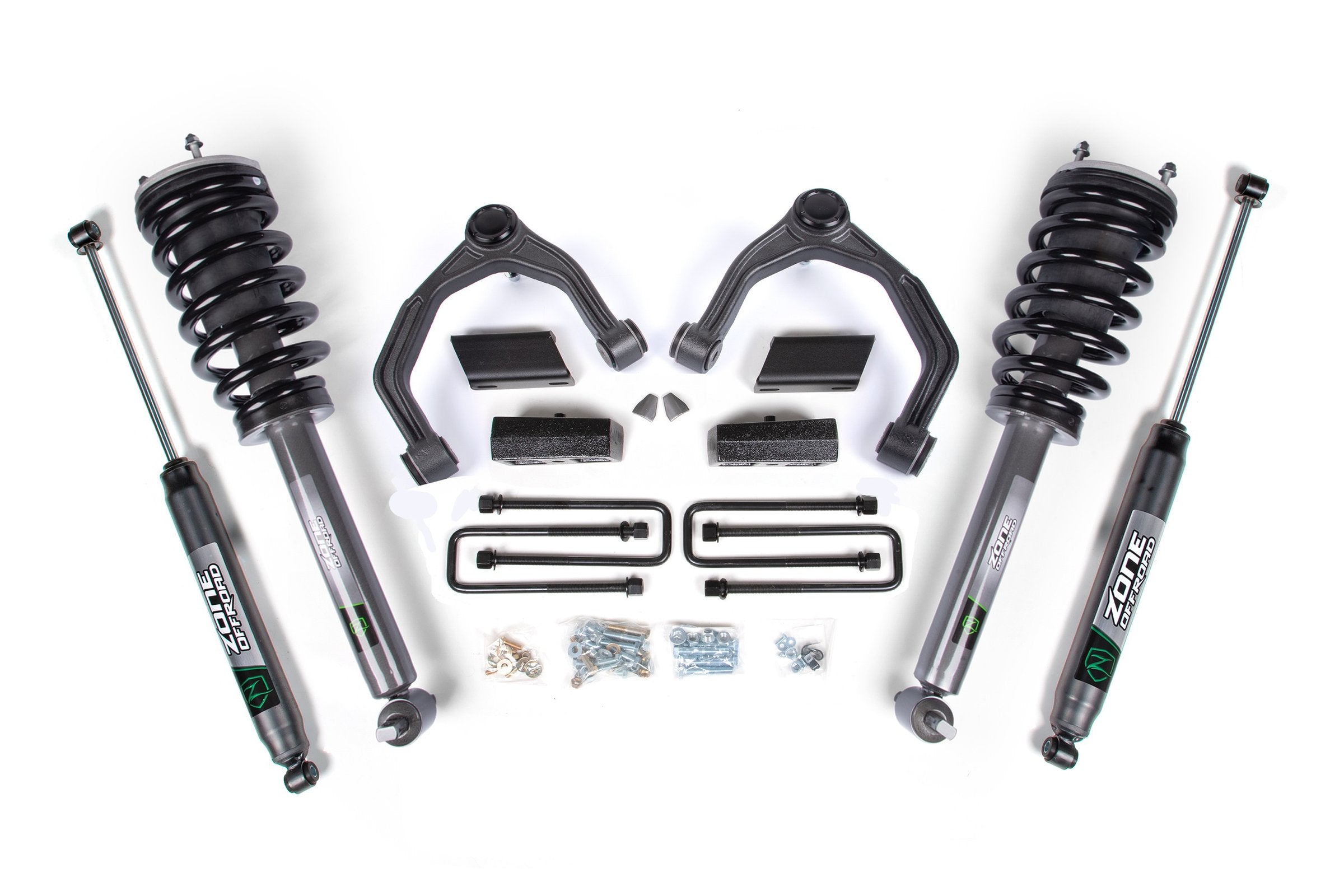 19-24 Chevrolet Silverado 1500 - GMC Sierra 1500 4WD 3.5 Inch Adventure Series Lift Kit, 2 Inch Rear Lift, Block - Nitro Loaded Struts, Nitro Shocks Zone Offroad