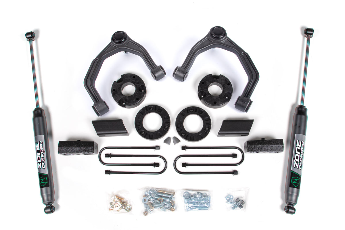 3.5 Inch Lift Kit For 25-Up Silverado/Sierra 1500 4WD Nitro Series Zone Offroad