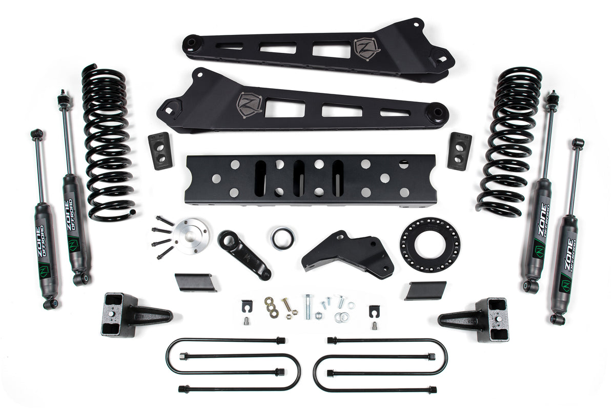 19-24 RAM 3500 5.5 Inch Radius Arm 5 Inch Rear Block Without Overload Gas 6-Bolt T-Case Nitro Shocks Zone Offroad