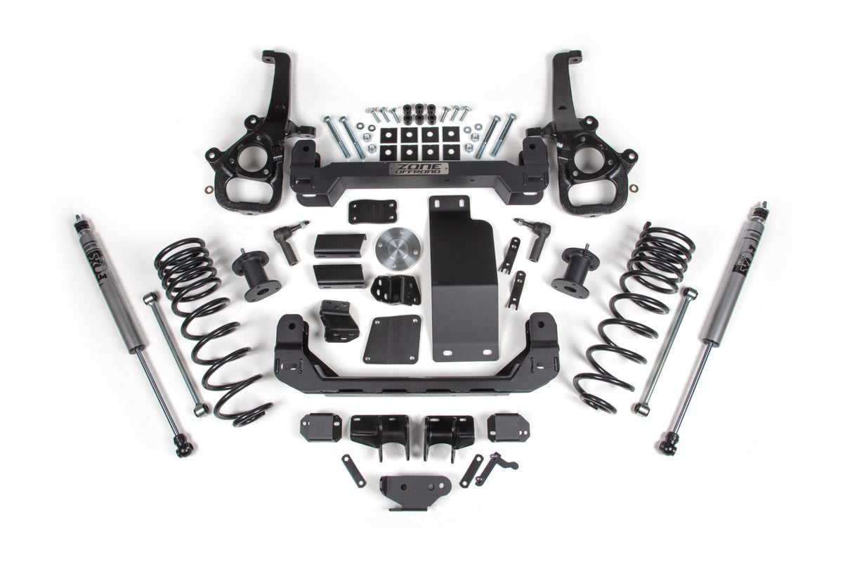 4 Inch Lift Kit for 2025 Ram 1500 4WD 4 Inch Front 3 Inch Rear Suspension Lift System Standard Bore Fox Adv Rear Shocks Zone Offroad