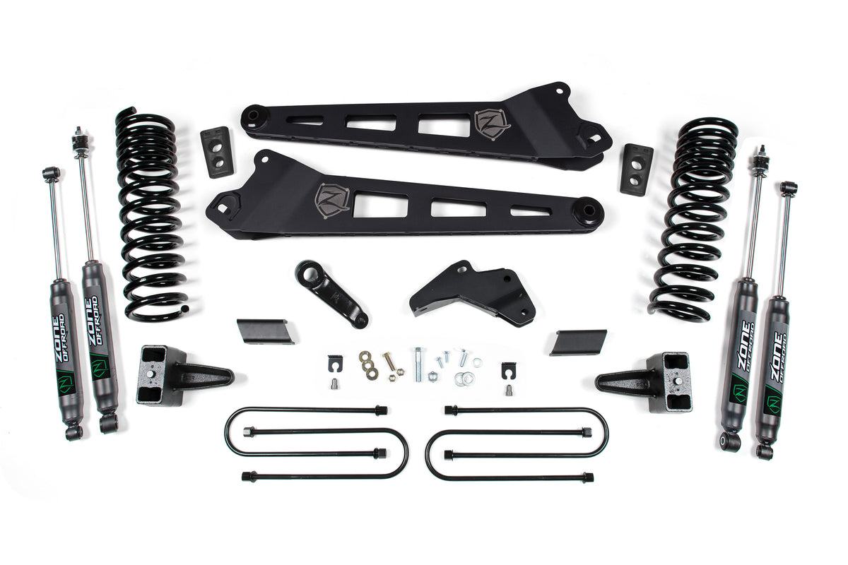 13-14 Dodge RAM 3500 6.5 Inch Replacement Radius Arm Lift Kit Diesel Fox Shocks Zone Offroad